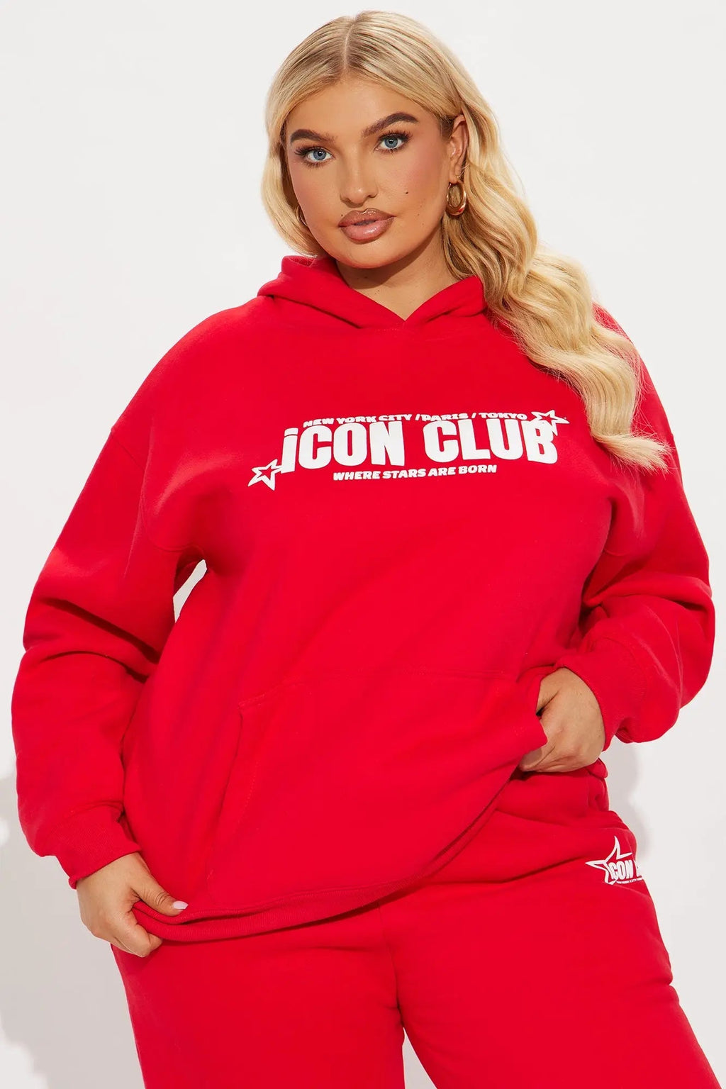 Iconic Club Fleece Pant Set - Red 