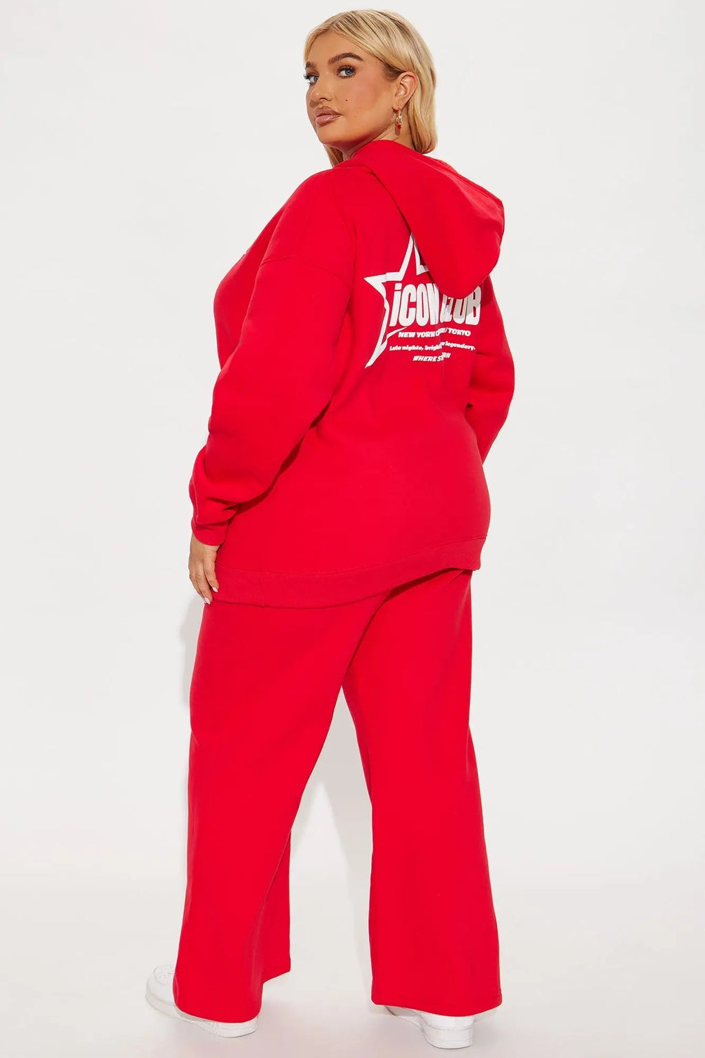 Iconic Club Fleece Pant Set - Red 