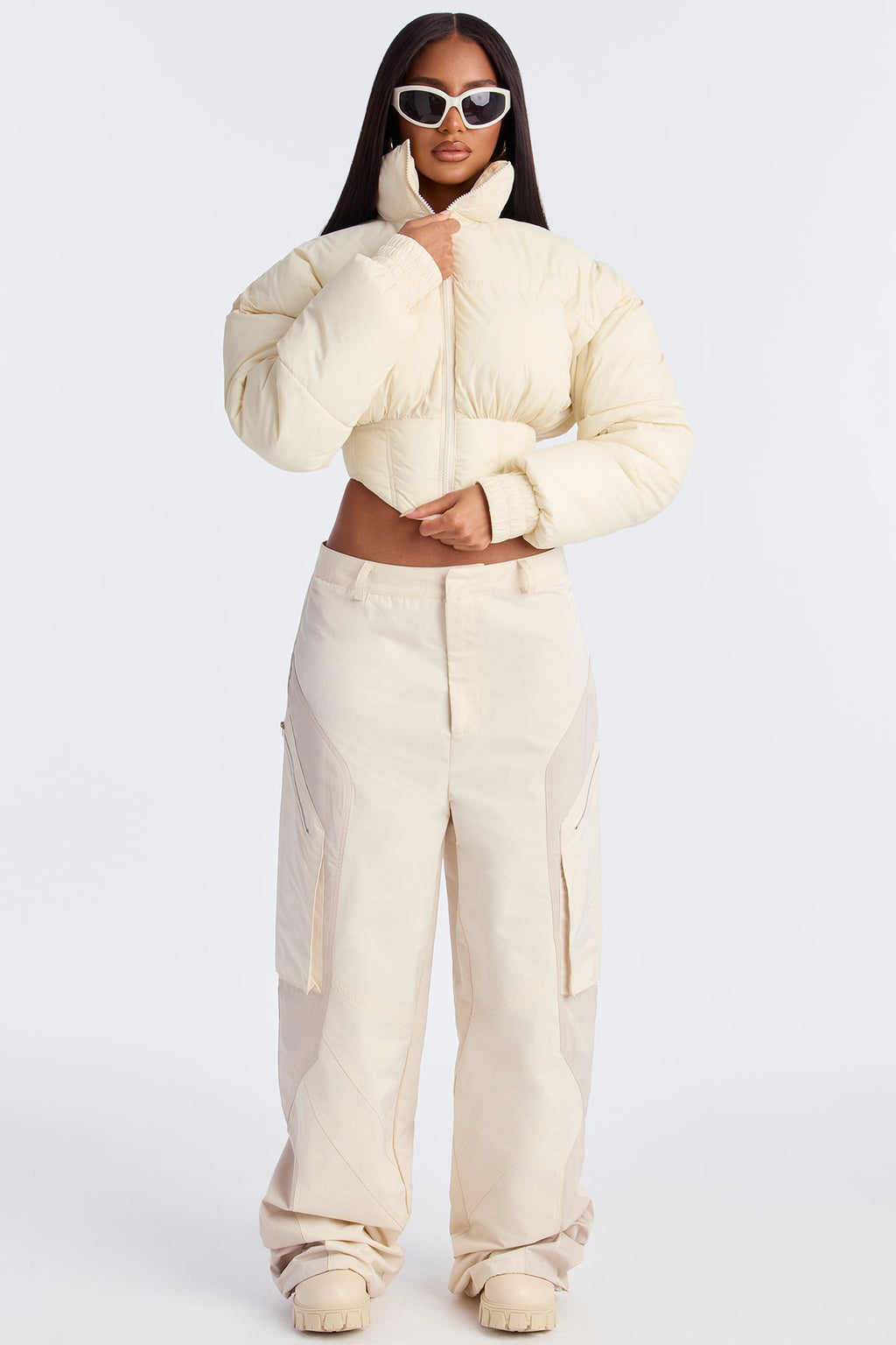 Get Ahead Windbreaker Jogger 31″ - Cream/combo 