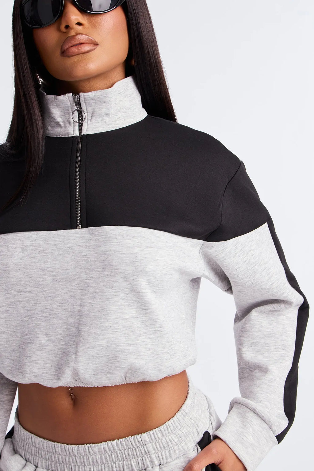 Team Player Quarter Zip Pullover Set - Heather Grey 