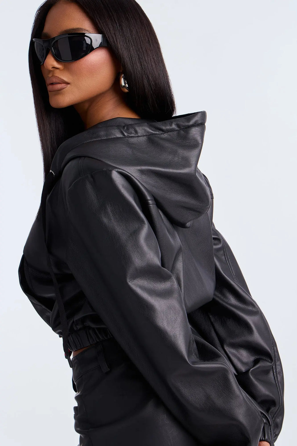 Undercover Classic Cropped Faux Leather Jacket - Black 