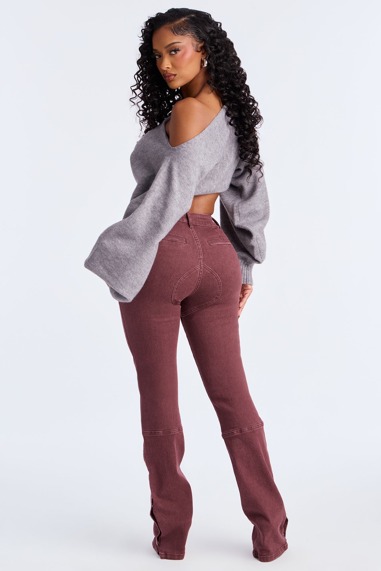 Chasin' You Mineral Wash Pant - Burgundy 