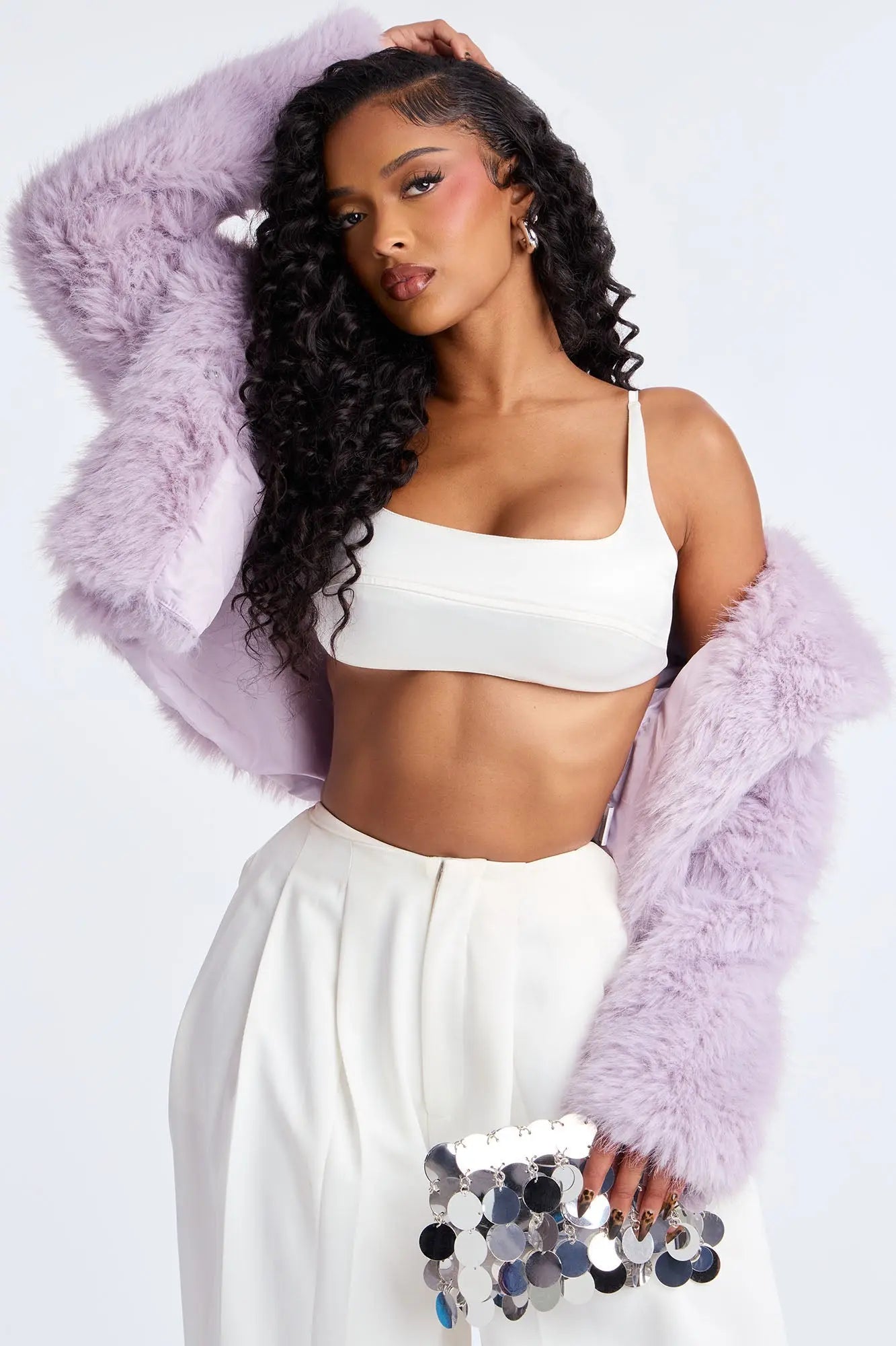 Kennedy Faux Fur Coat - Lilac 