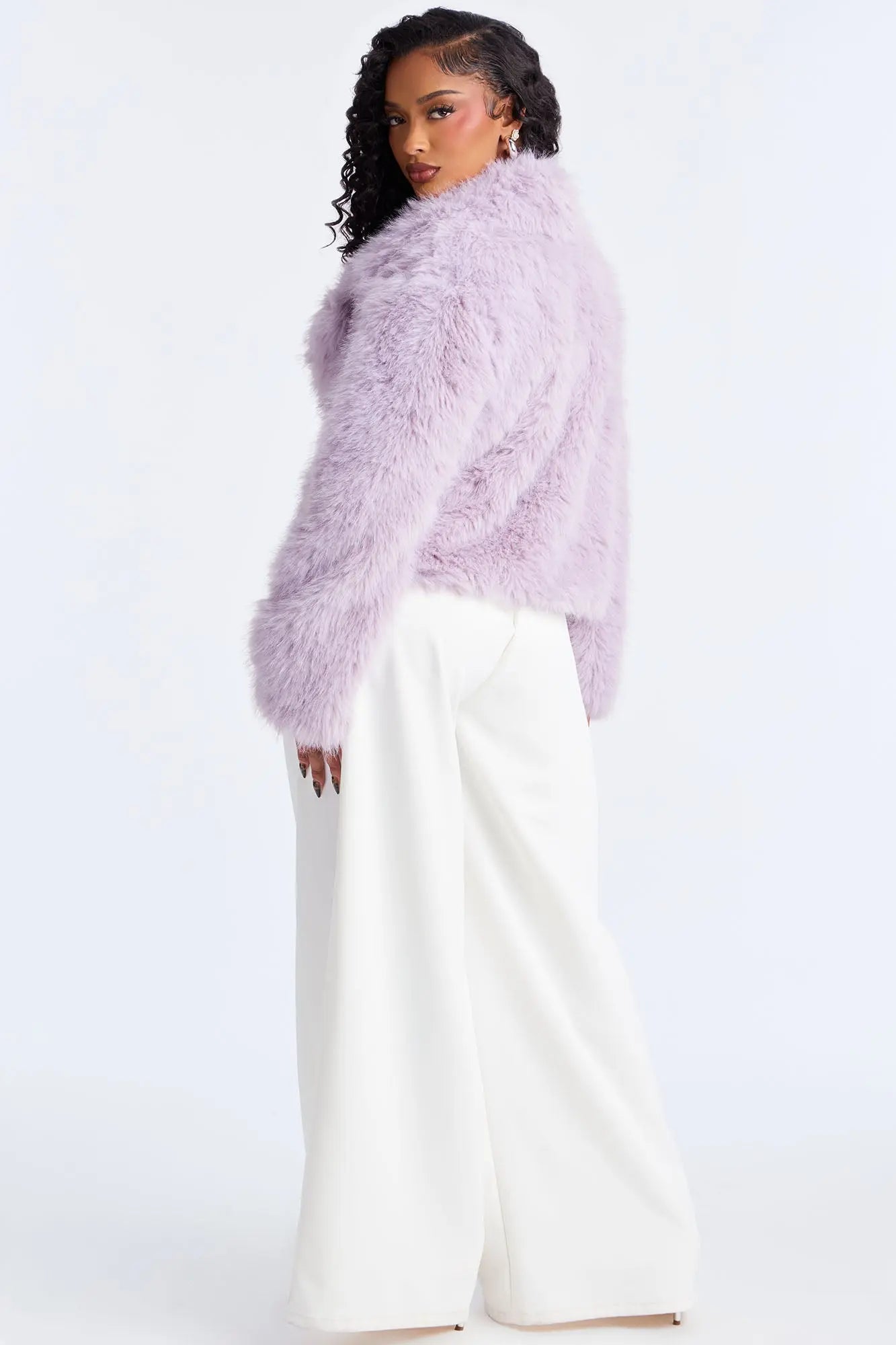 Kennedy Faux Fur Coat - Lilac 
