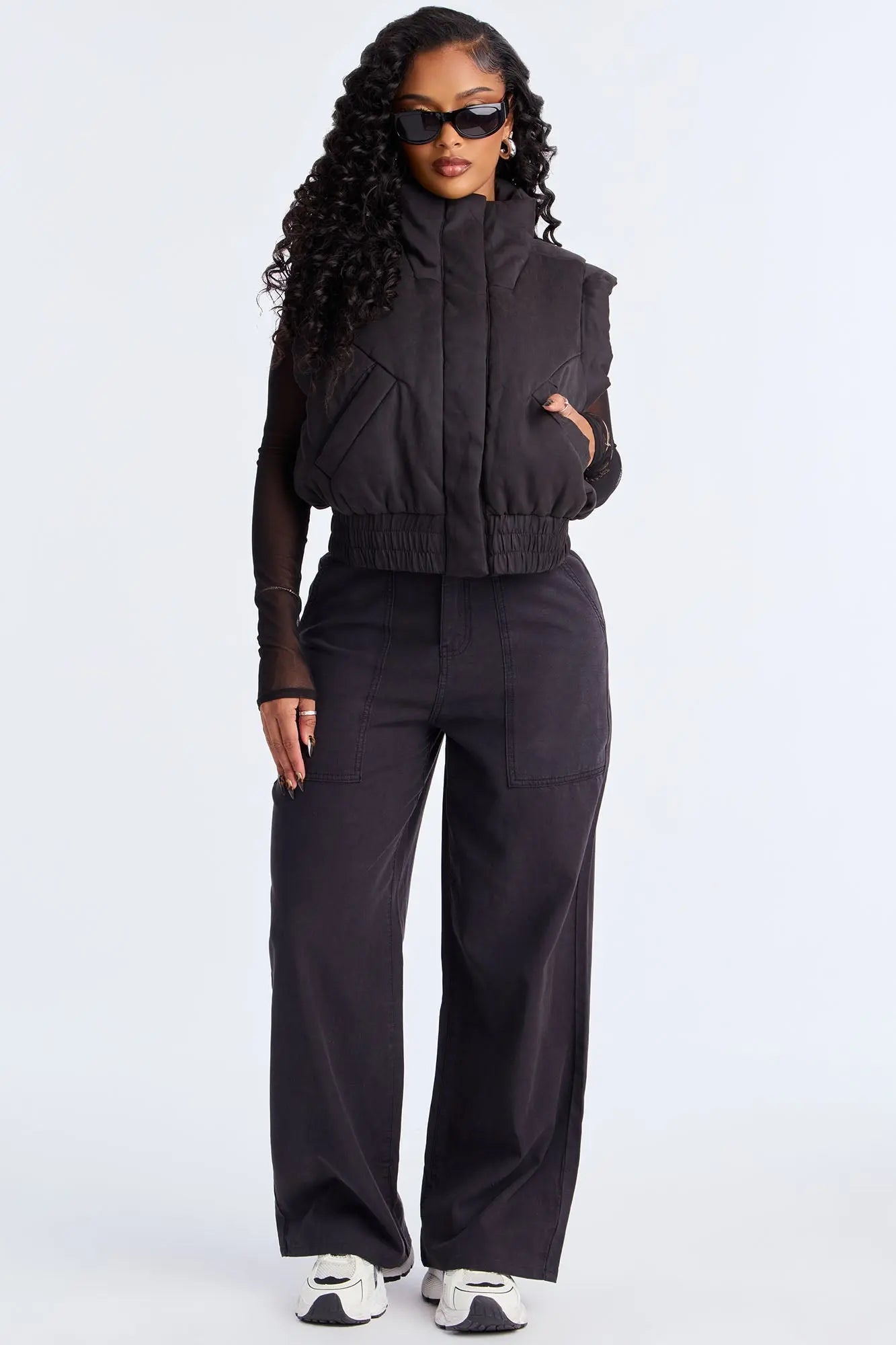 Cabin Cutie Puffer Vest - Black 