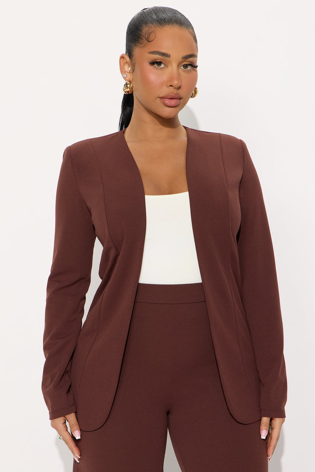 Payin' It Forward Wide Leg Pant Set - Chocolate