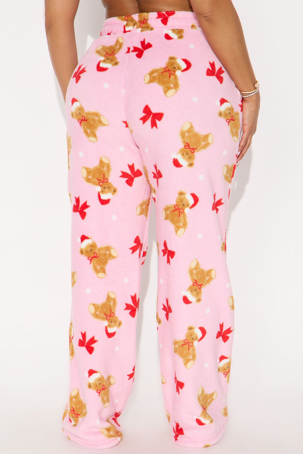 Winter Teddy Bears Plush PJ Pants - Pink/combo