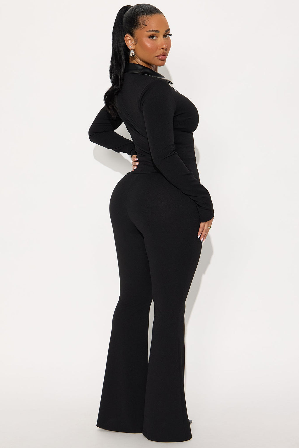 Odette Lace Up Pant Set - Black