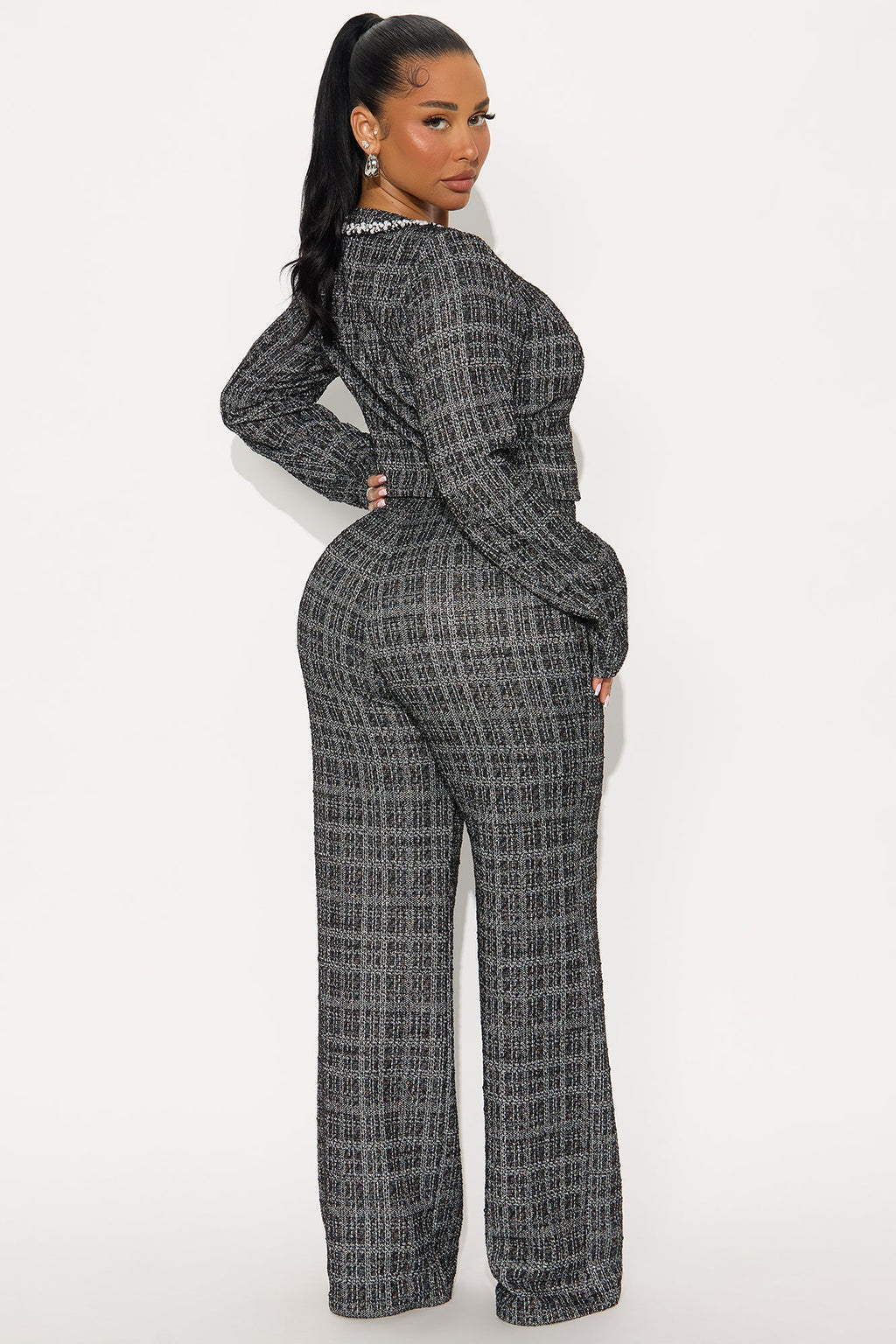 So Charmed Tweed Pant Set - Black 