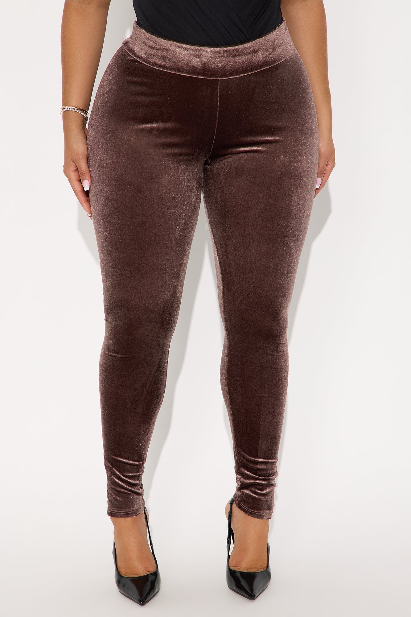 Remina High Rise Velvet Legging - Chocolate 