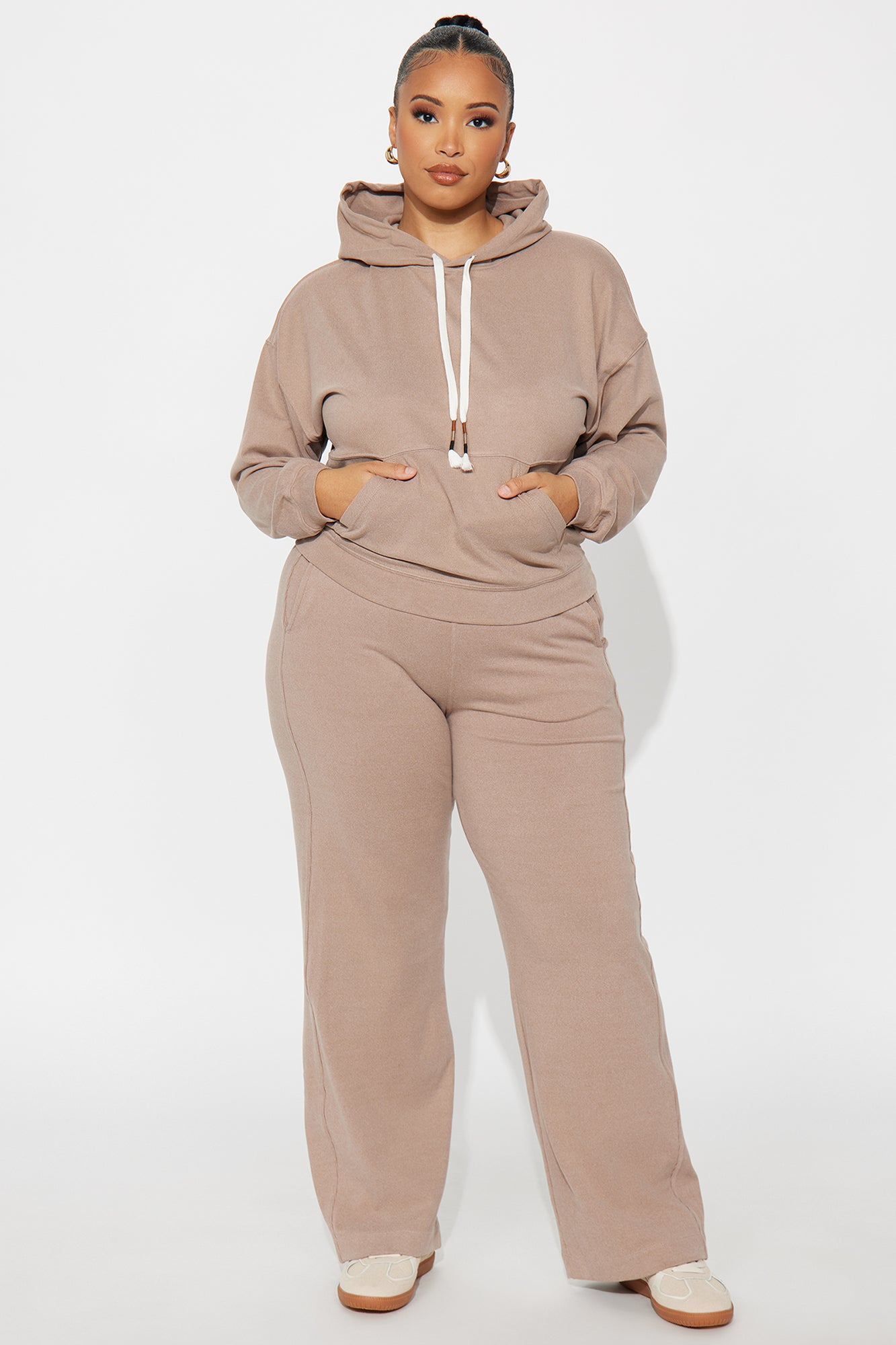 Allie Butter Ribbed Lounge Hoodie - Taupe