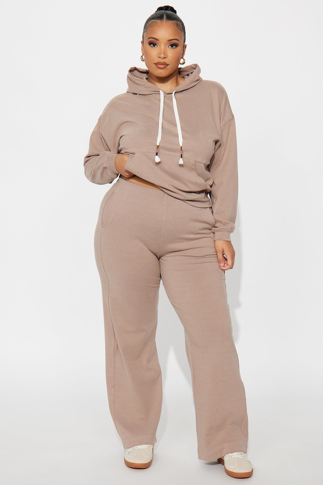 Allie Butter Ribbed Lounge Pant - Taupe