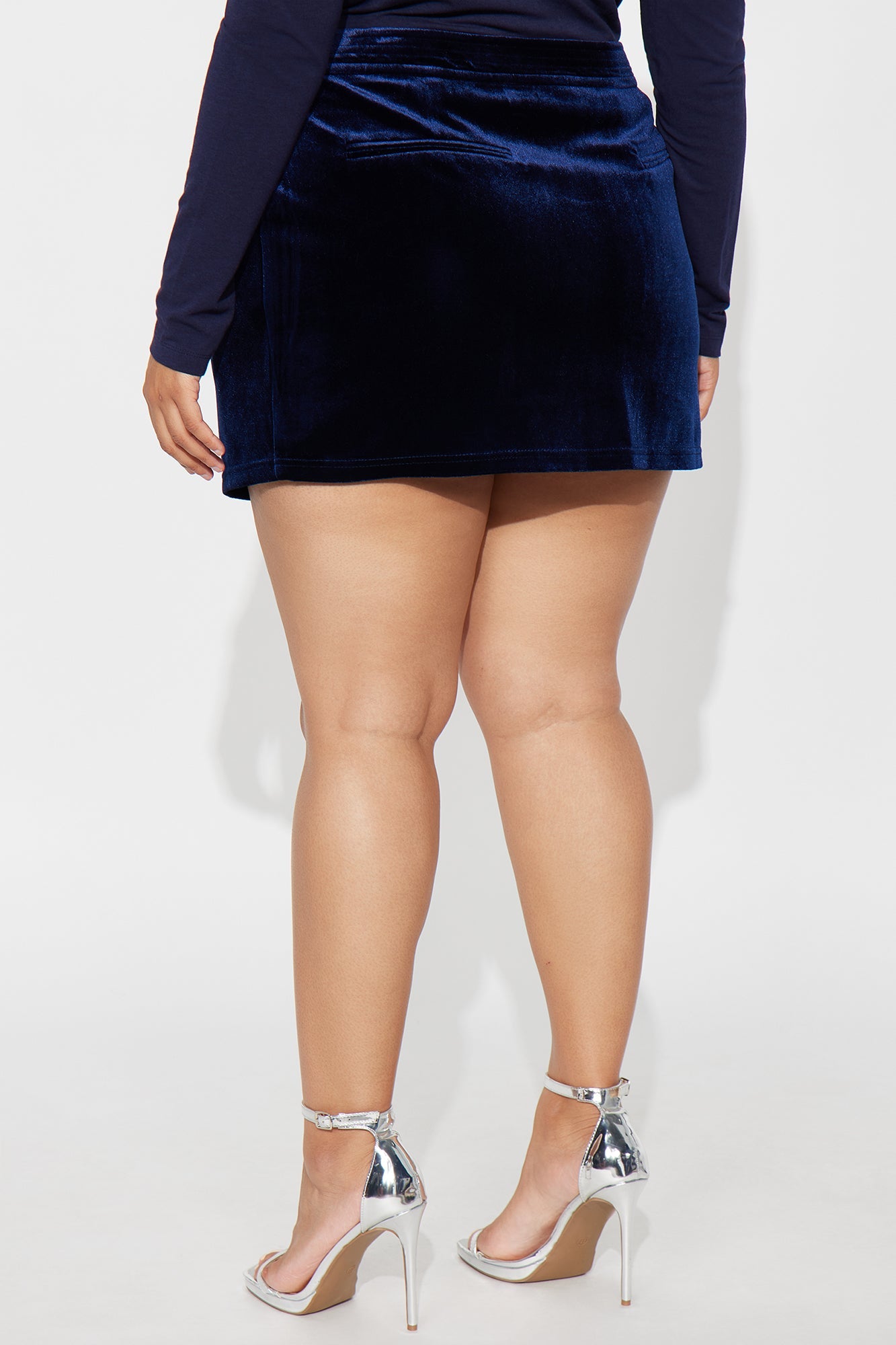 By My Side Velvet Mini Skirt - Navy 