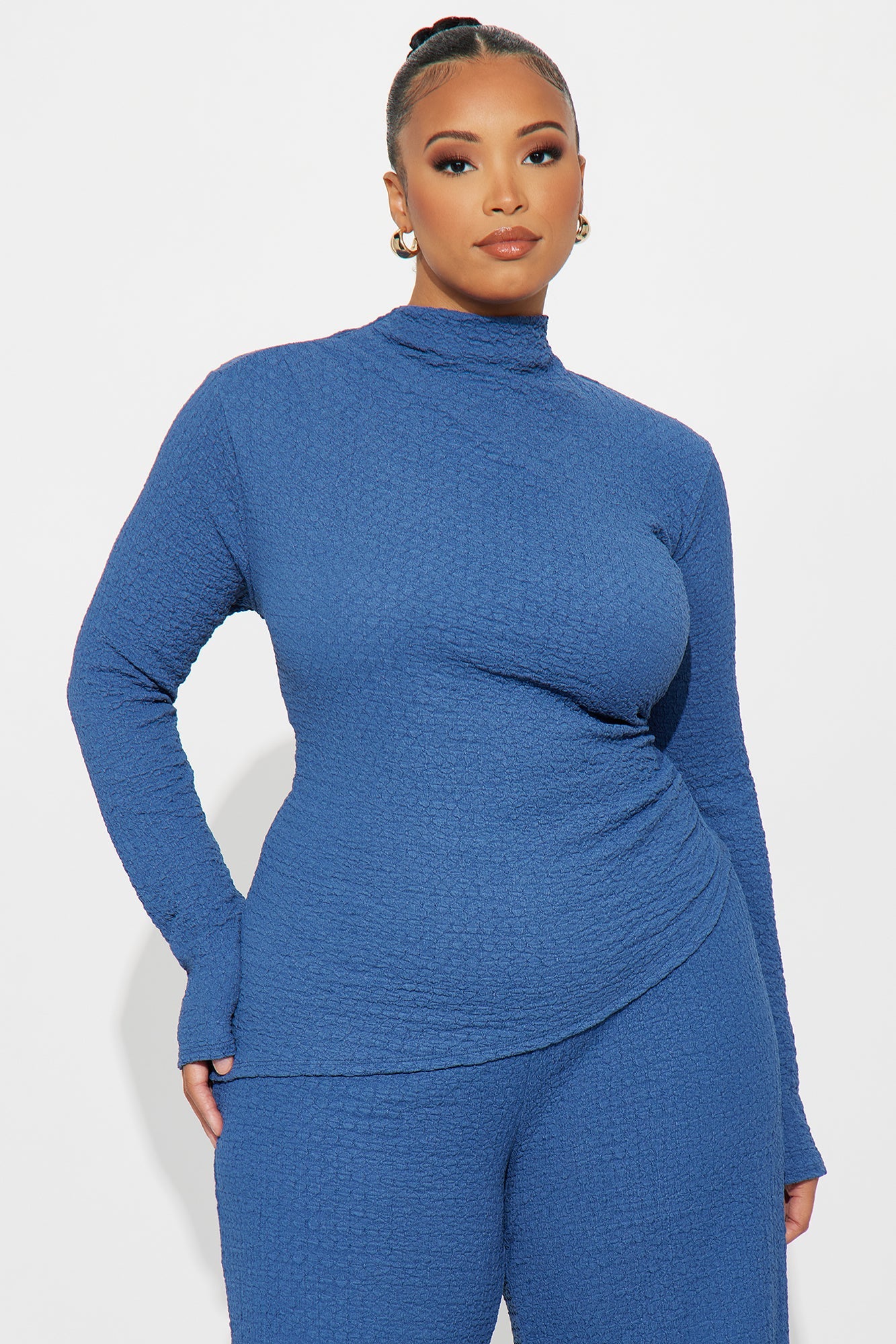 Ariella Textured Pant Set - Denim