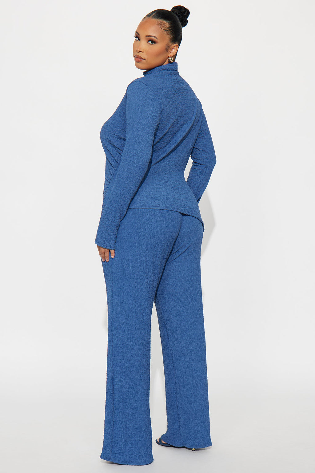 Ariella Textured Pant Set - Denim