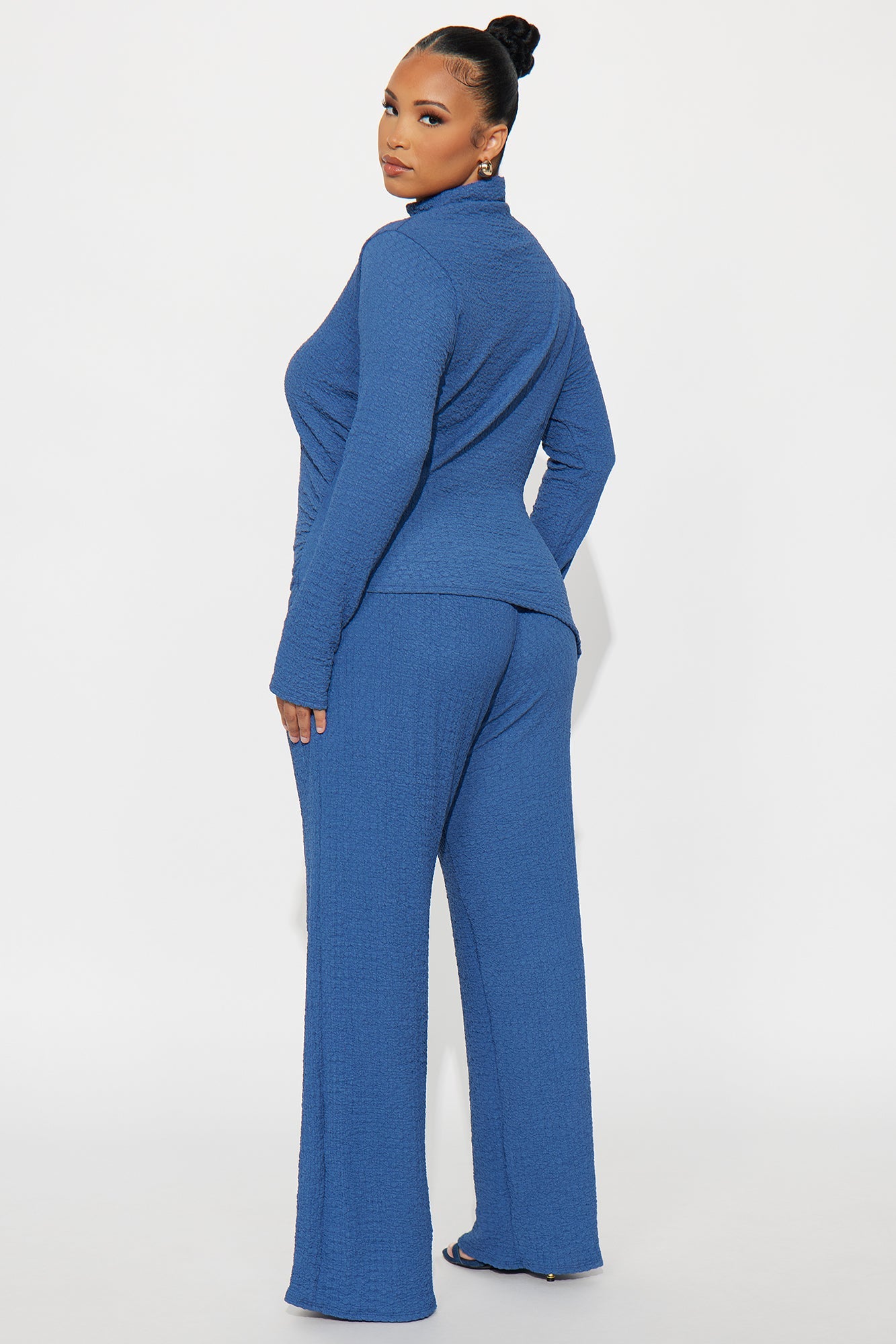 Ariella Textured Pant Set - Denim