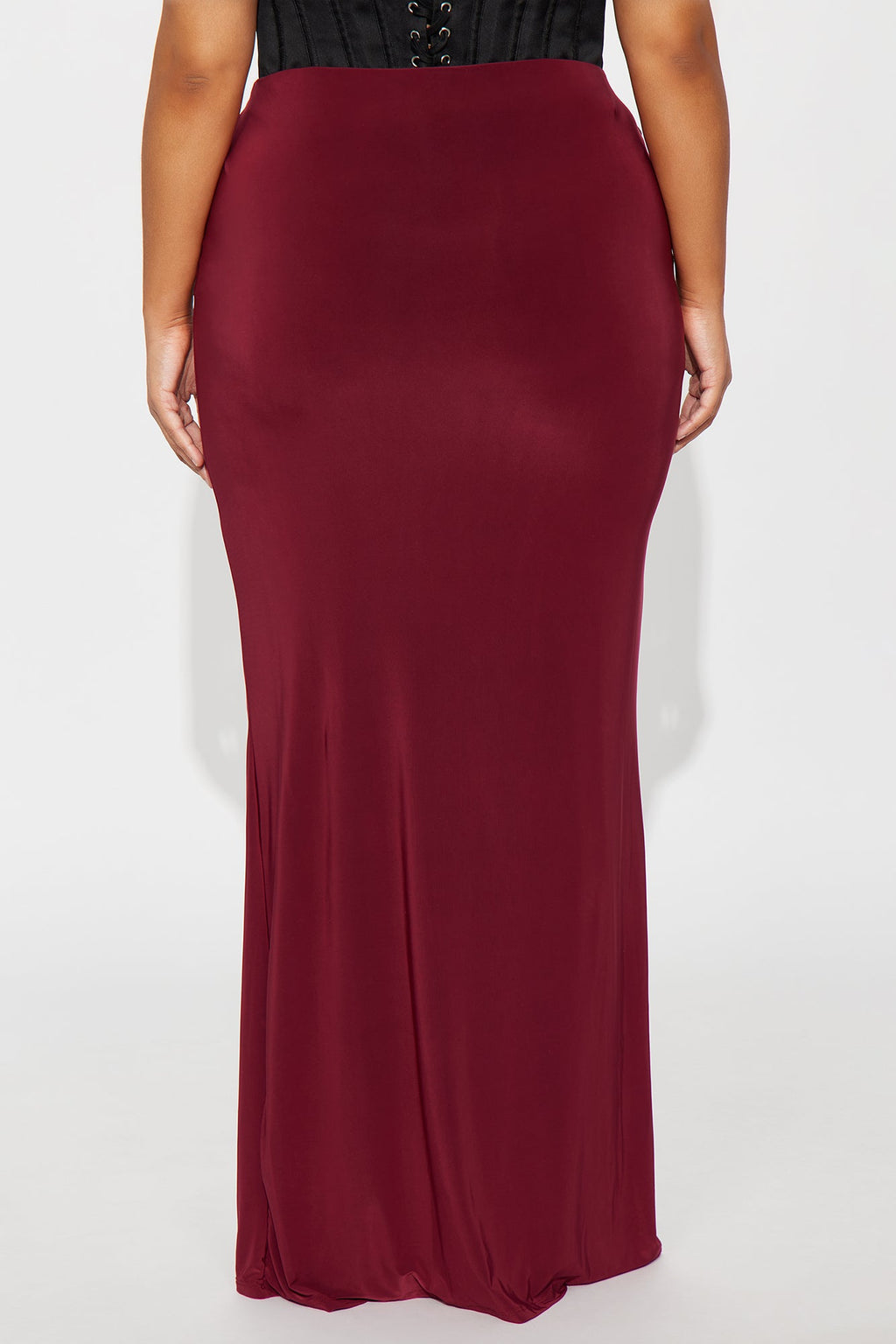 All Dressed Up Draped Maxi Skirt - Burgundy