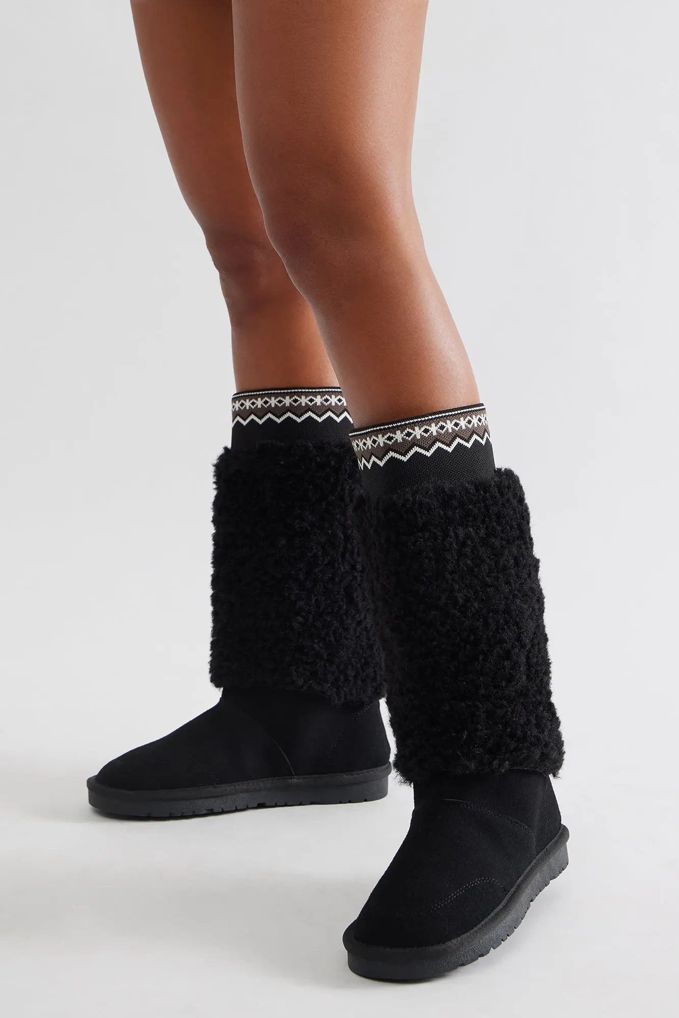 Grizzly Faux Fur Boots - Black 