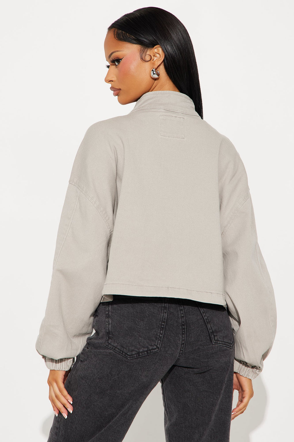 Edge Of Town Twill Bomber Jacket - Grey 