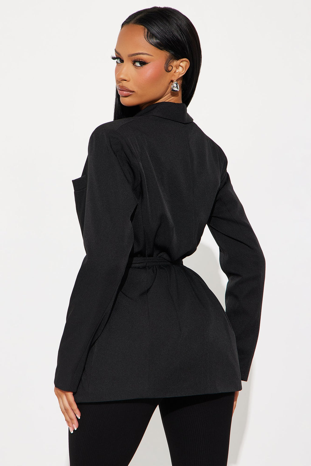 Colette Belted Blazer - Black 