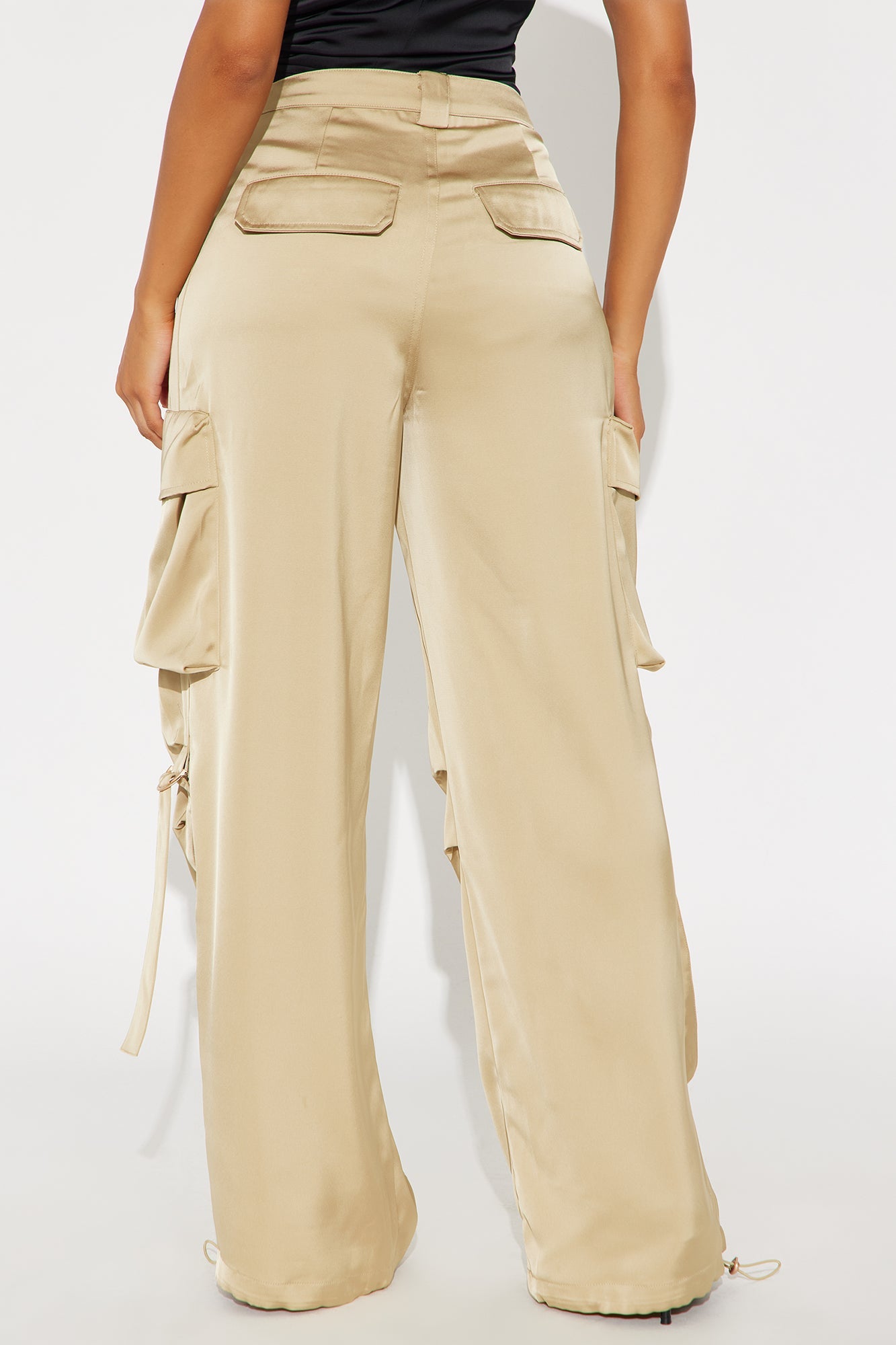 Carlee Satin Jogger Cargo Pant 32 - Gold 