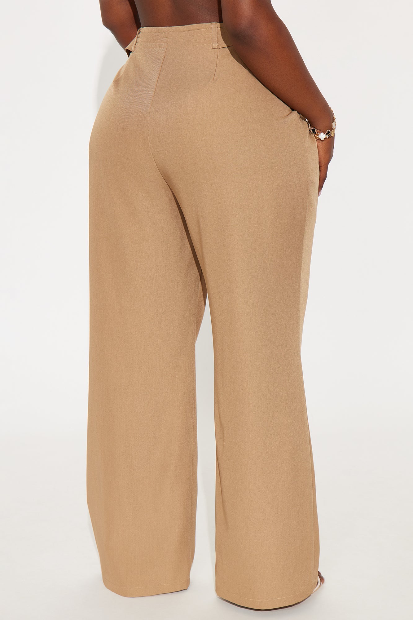 Business Plan Pleated Wide Leg Trouser Pant 32″ - Khaki 