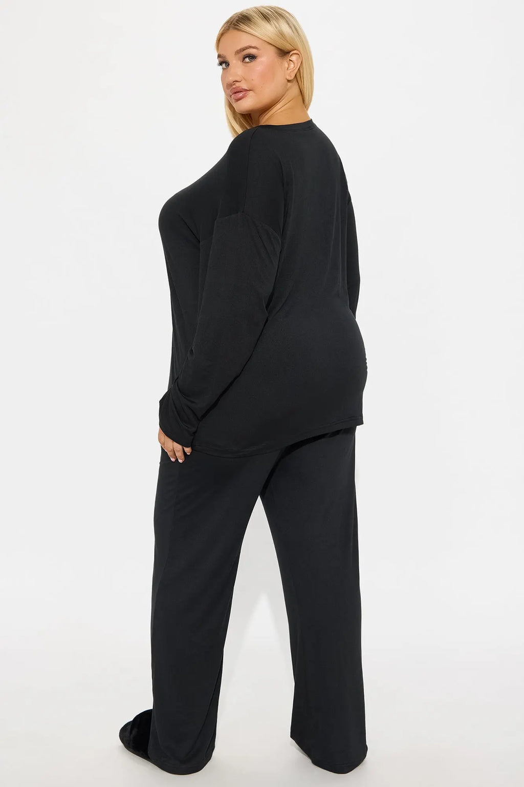 Relax Mood Long Sleeve PJ Pant Set - Black 