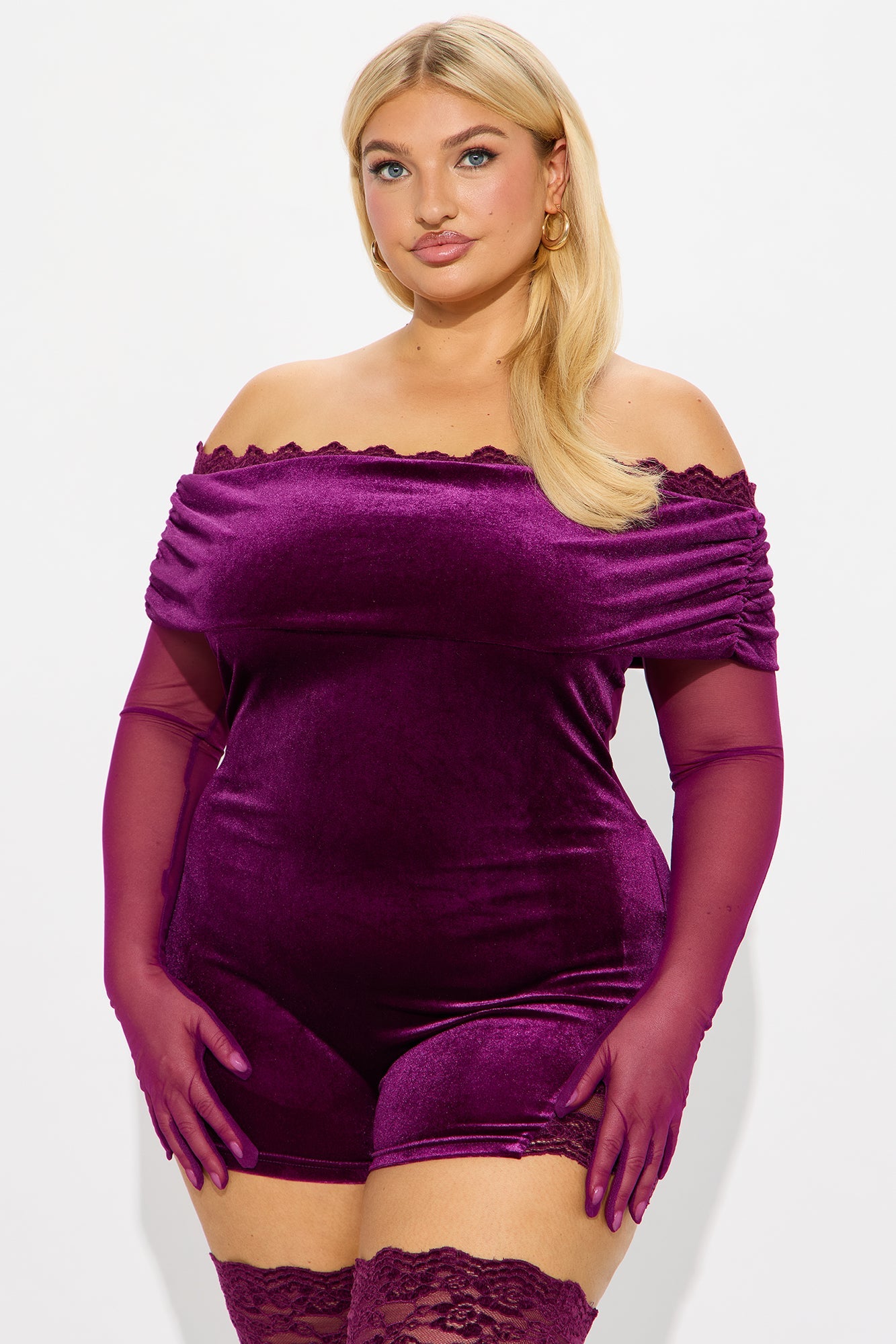 Blow Your Mind 2 Piece Velvet Romper - Purple
