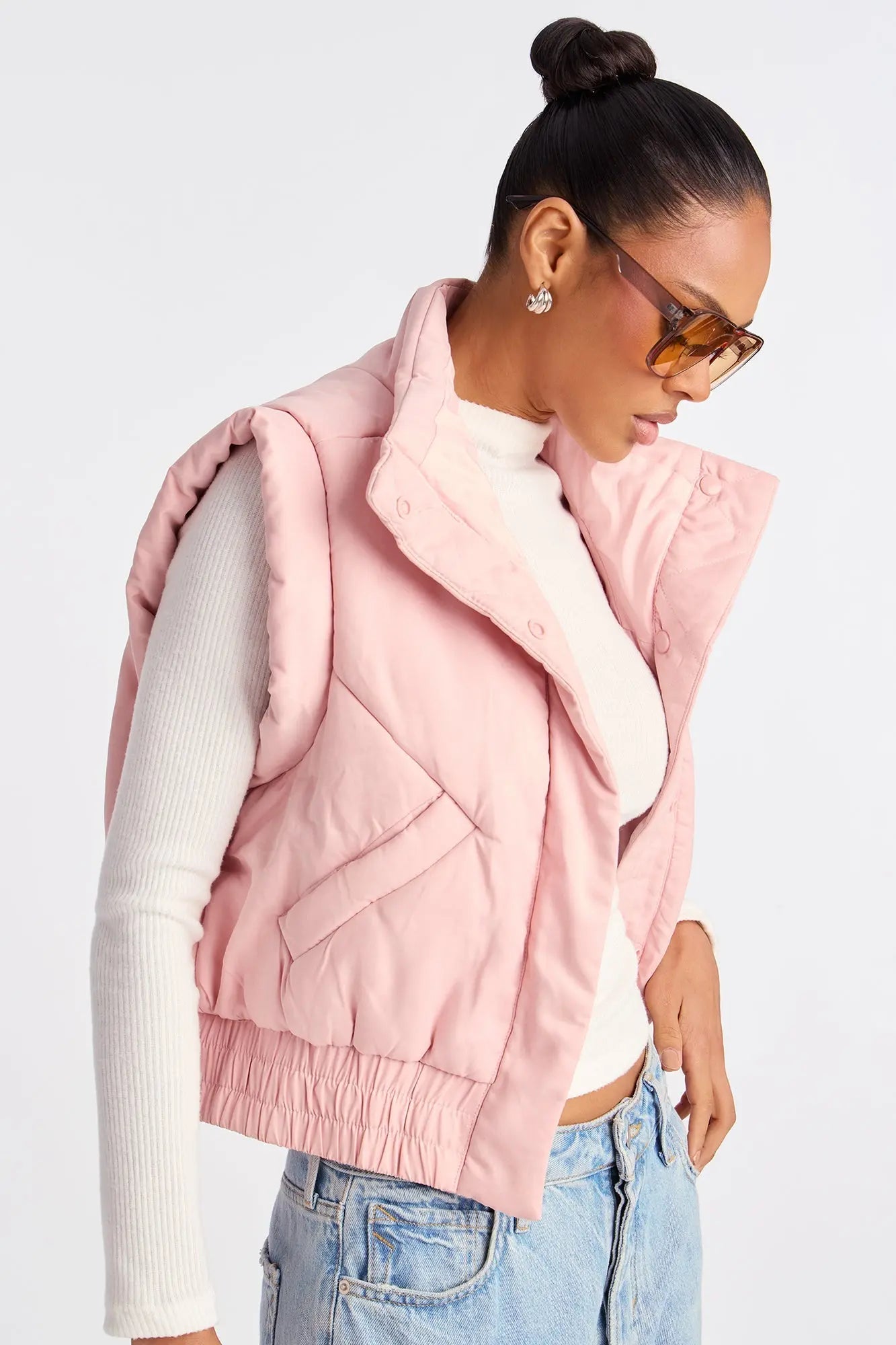 Cabin Cutie Puffer Vest - Light Pink 