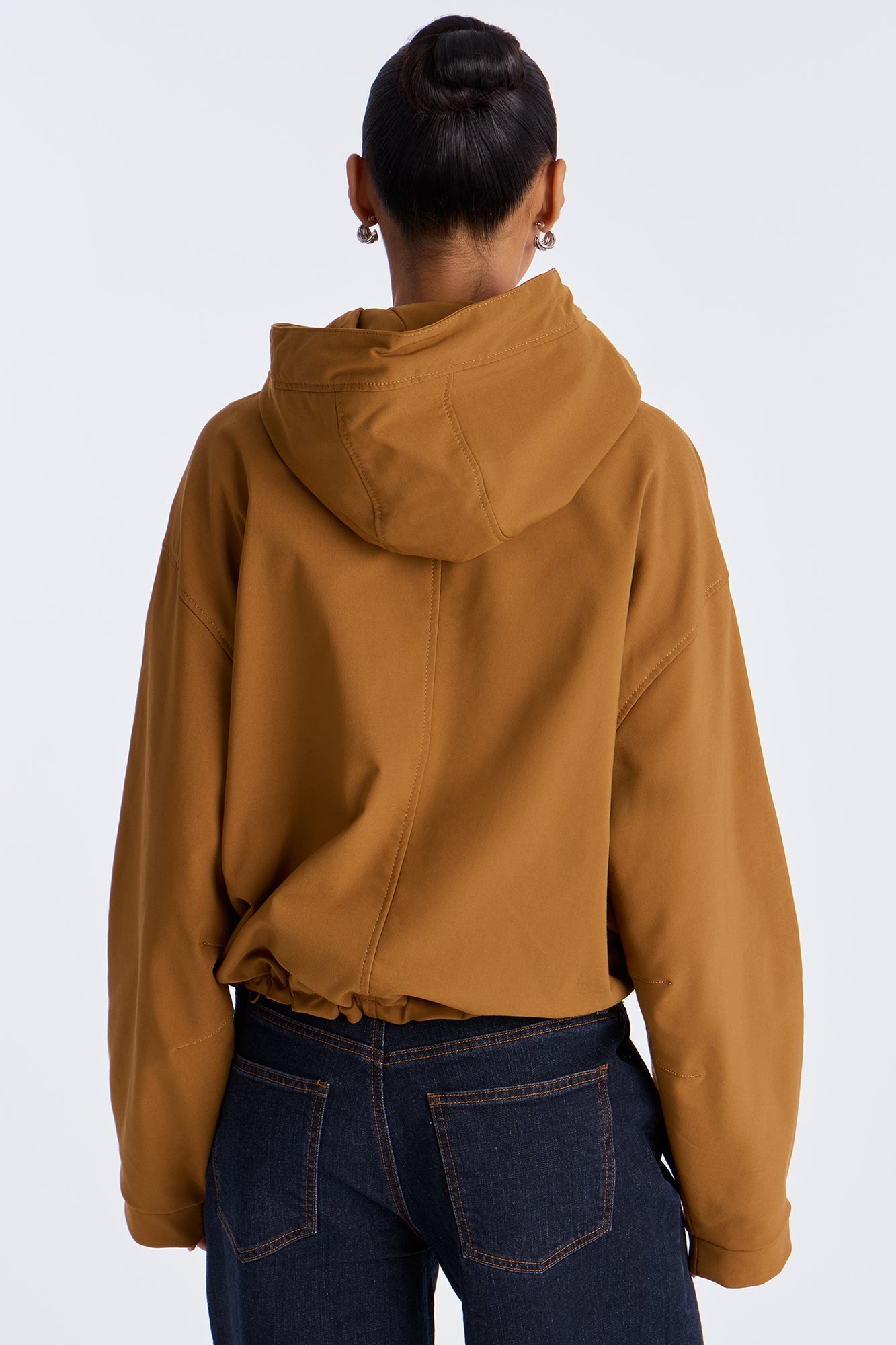 Aiden Nylon Blend Hooded Jacket - Cognac