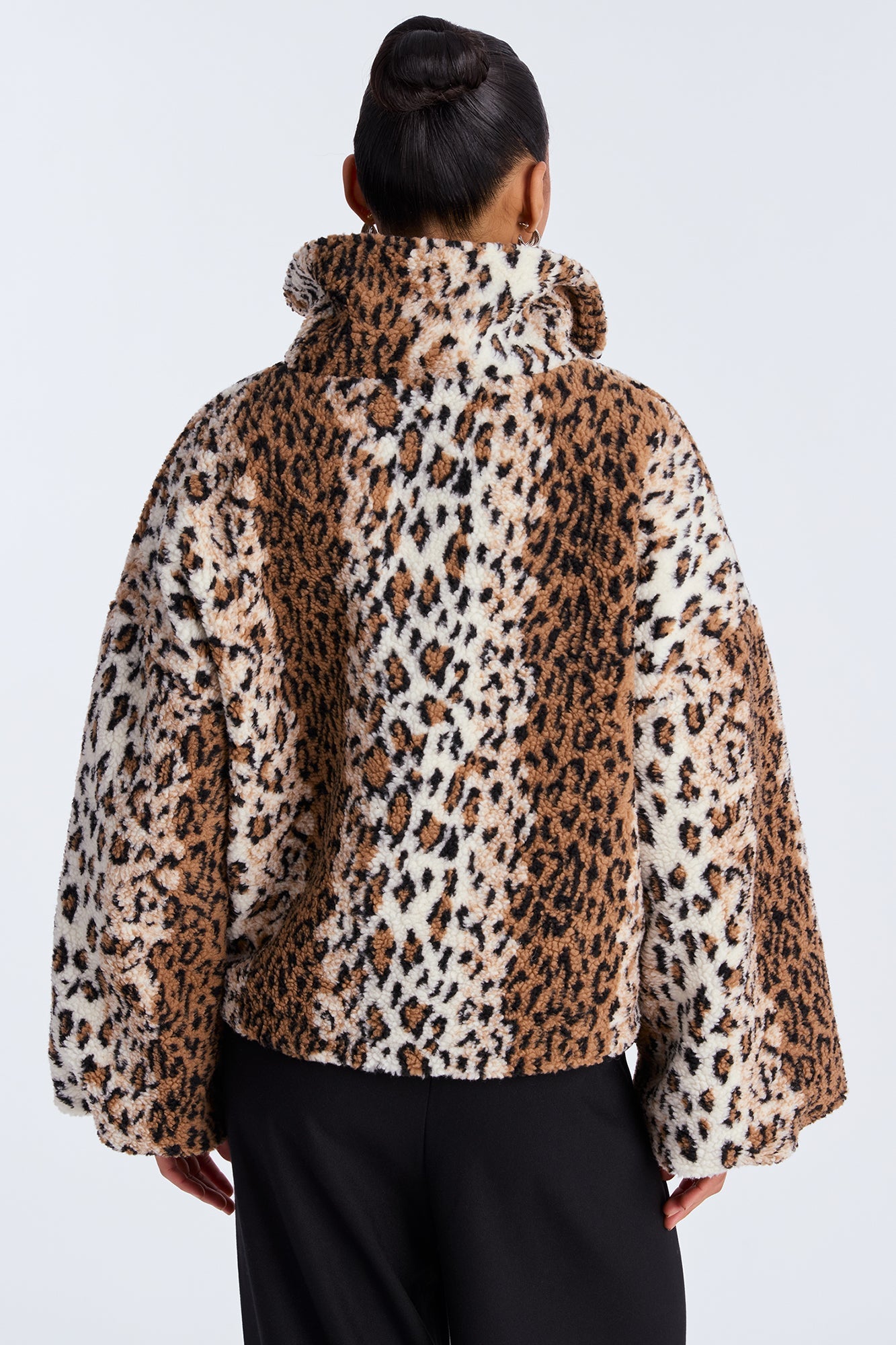 Still A Vibe Leopard Sherpa Jacket - Brown/combo