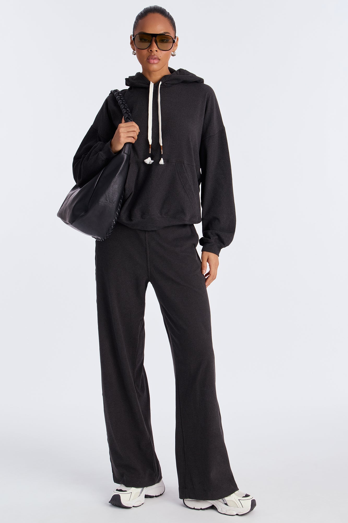 Allie Butter Ribbed Lounge Pant - Black