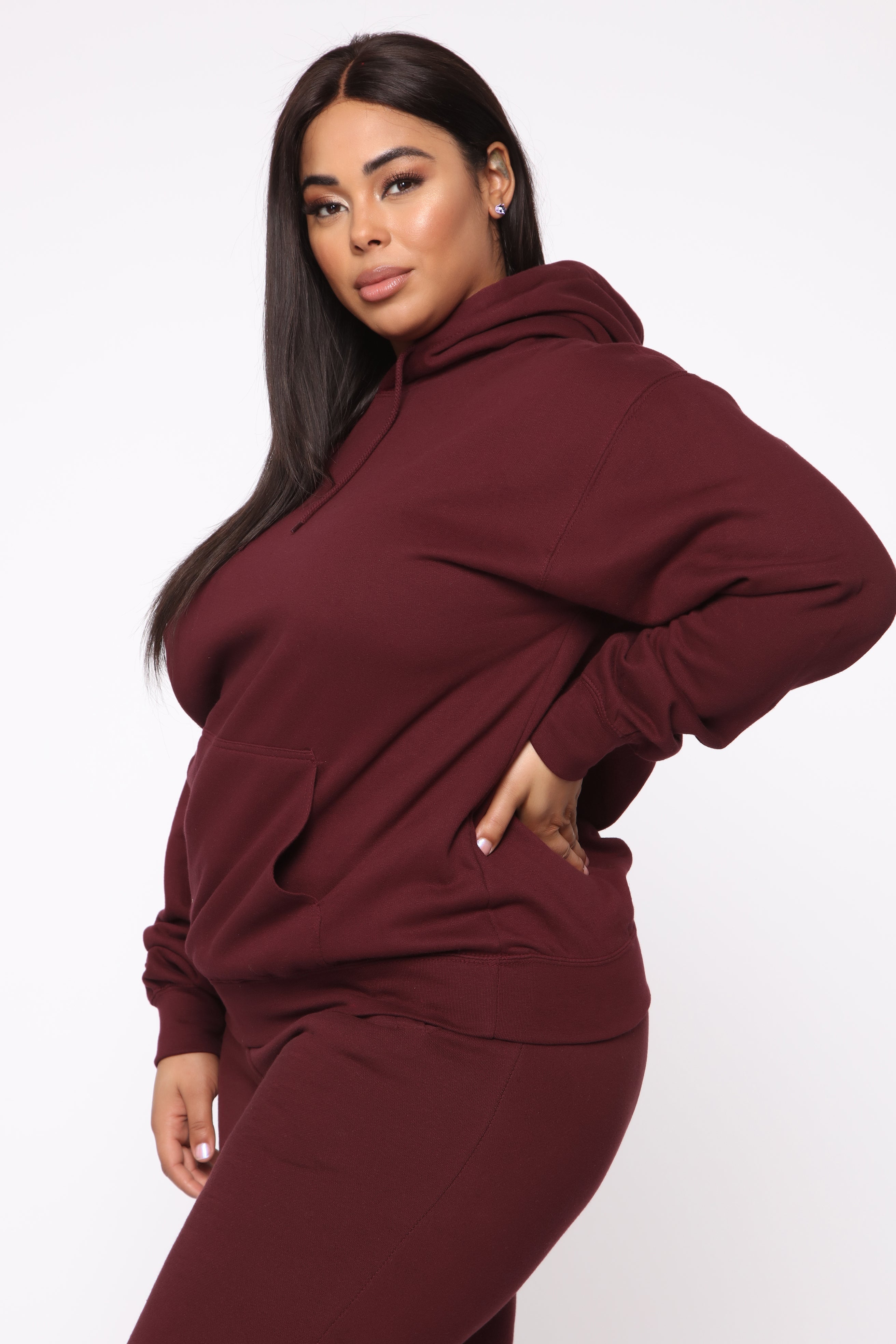 Stole Your Boyfriend's Oversized Hoodie - Burgundy