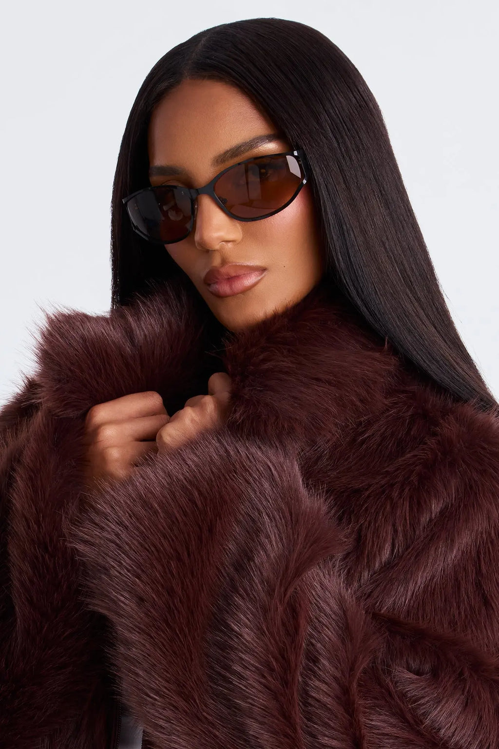 Rich Energy Faux Fur Coat - Brown 