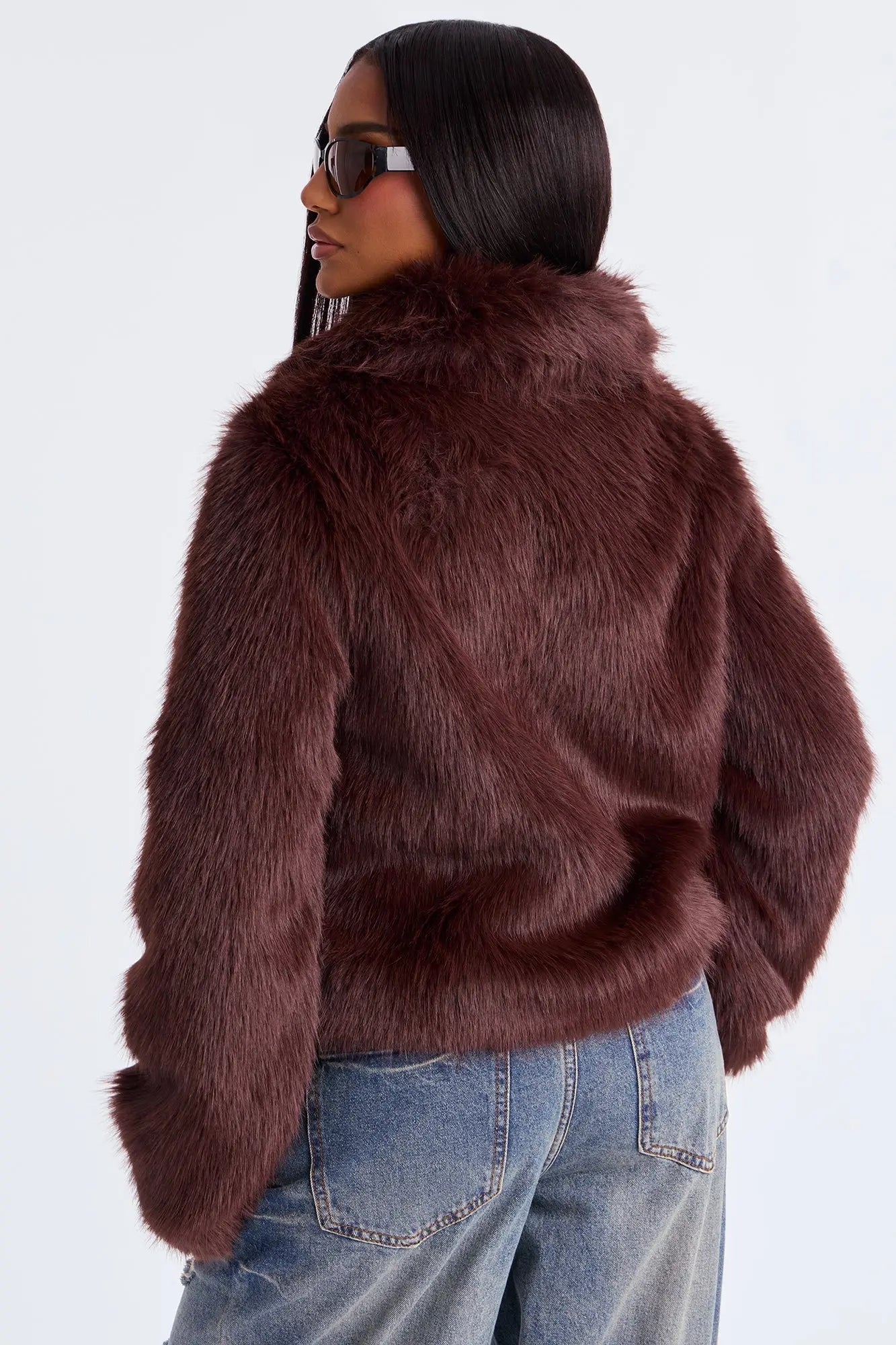 Rich Energy Faux Fur Coat - Brown 