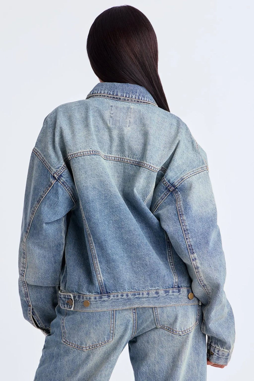 Madison Boyfriend Denim Trucker Jacket - Vintage Wash 