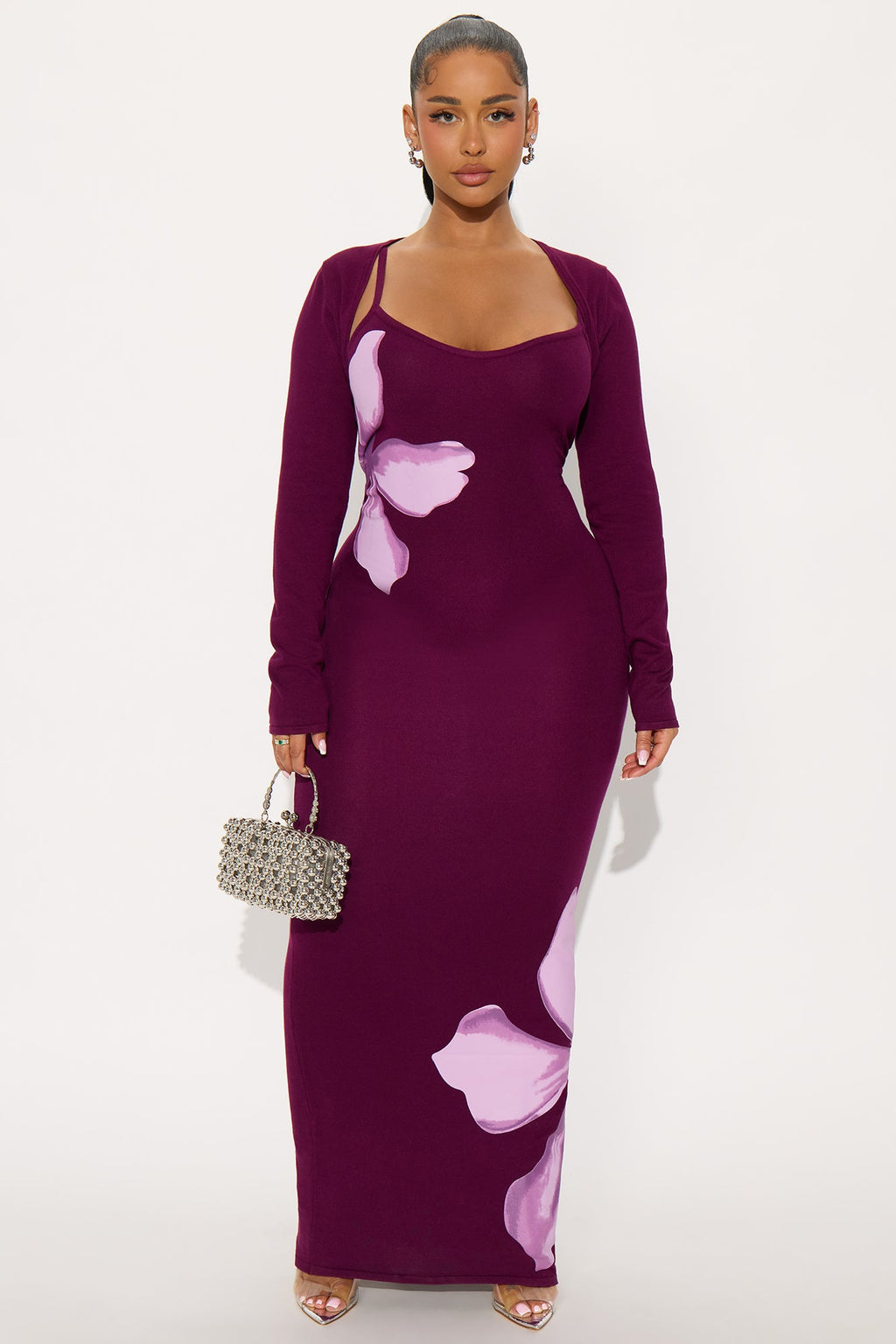 Sugar Plum Sweater Maxi Dress - Purple/combo