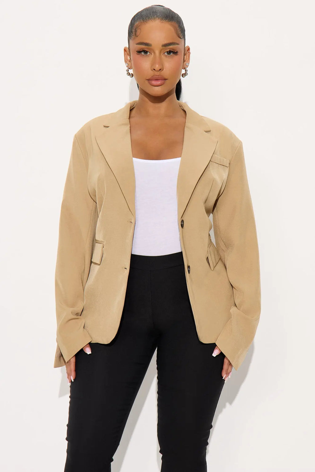 Beatrice Oversized Blazer - Taupe 