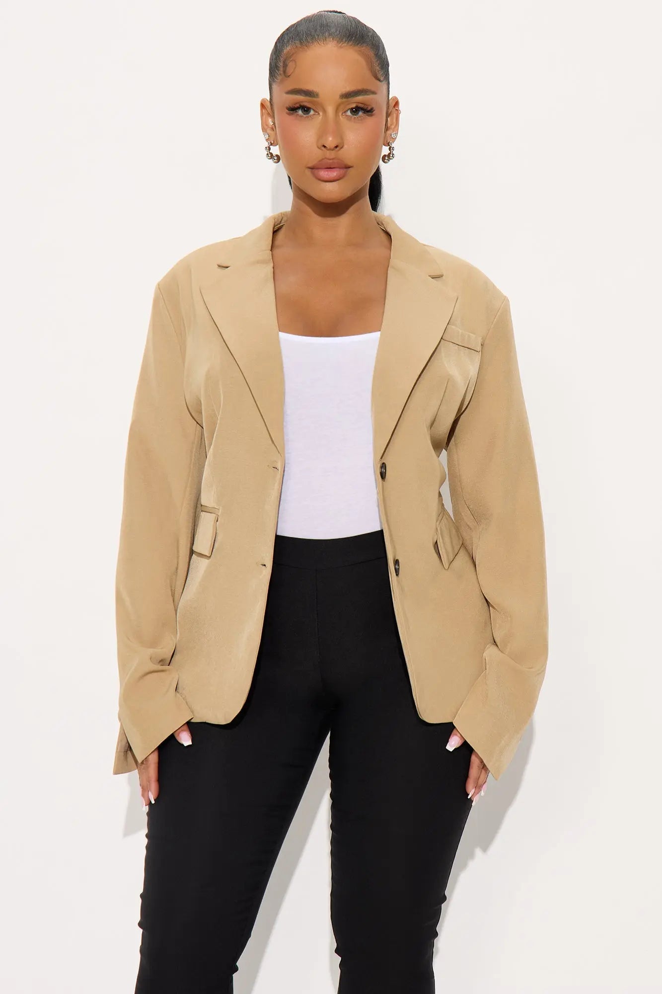 Beatrice Oversized Blazer - Taupe 