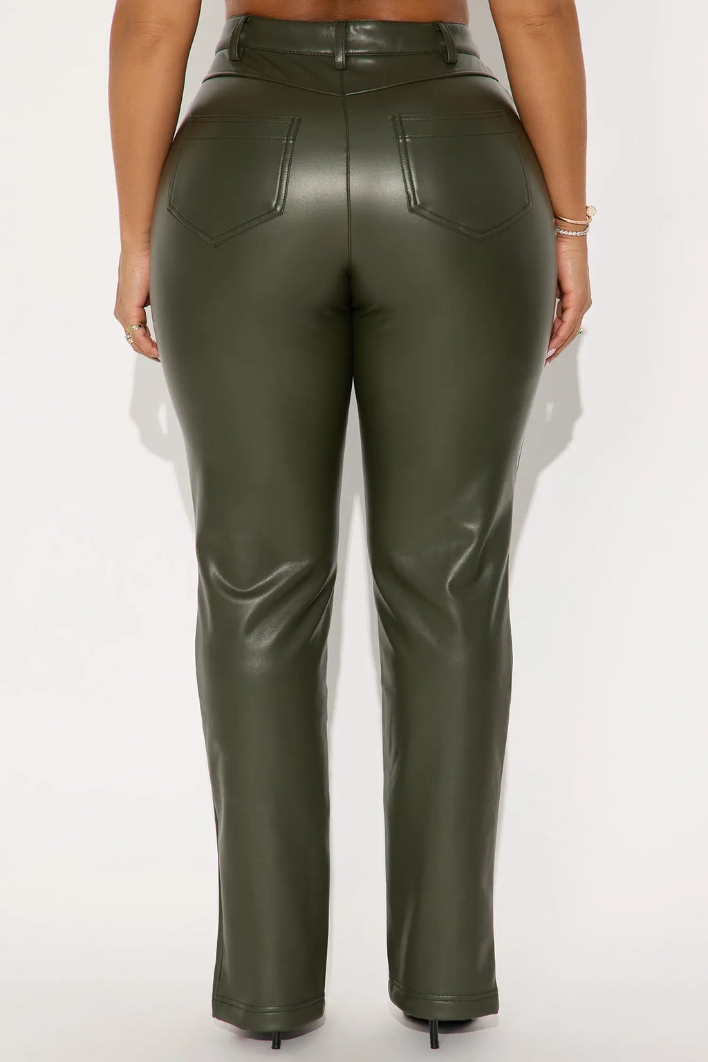 Mackenzie Faux Leather Pant - Military Green 