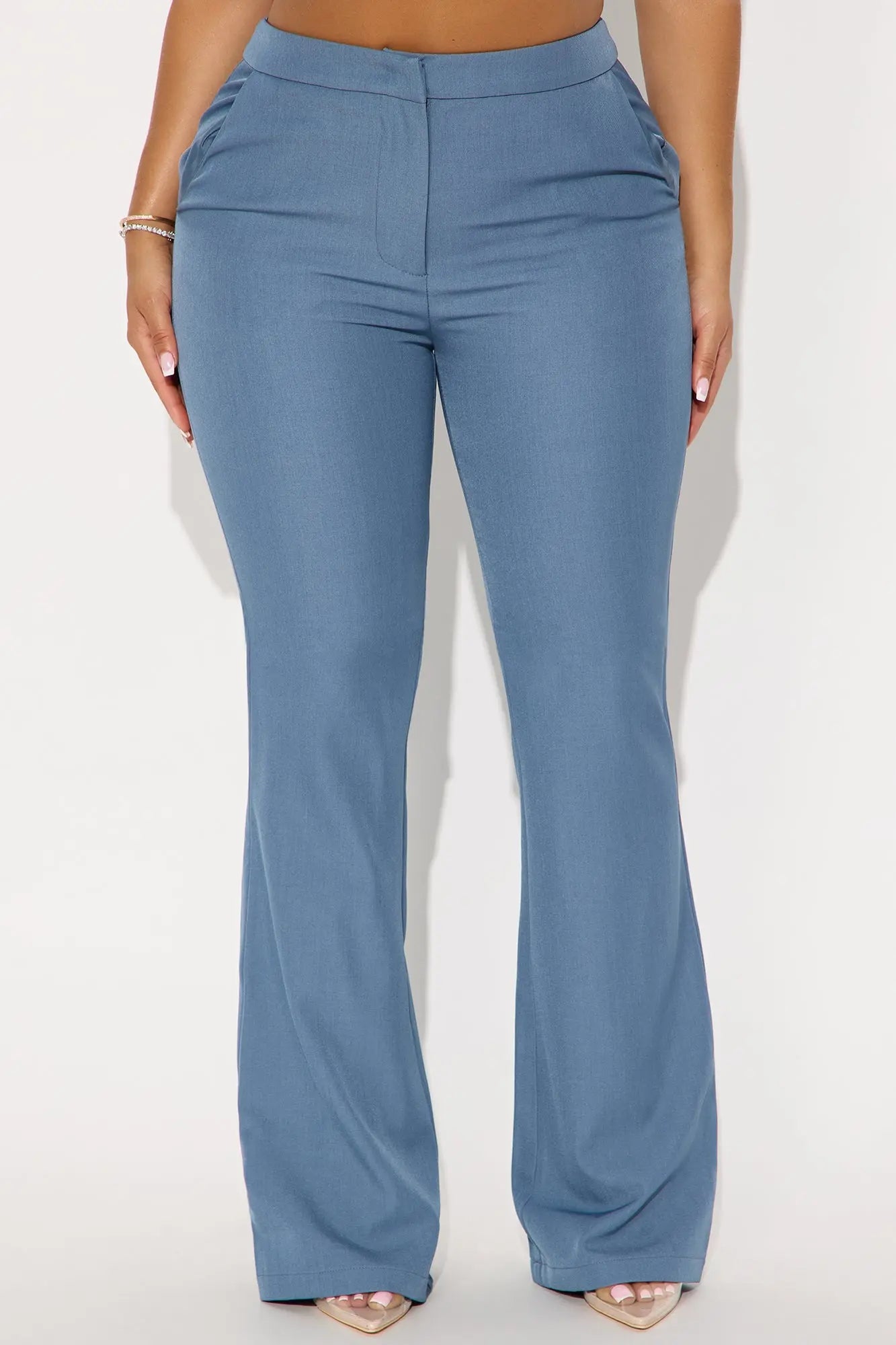 Breaking Even Flare Trouser - Slate Blue 