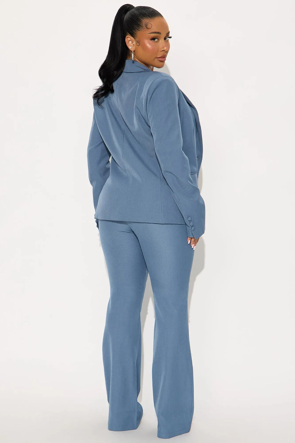 Breaking Even Flare Trouser - Slate Blue 