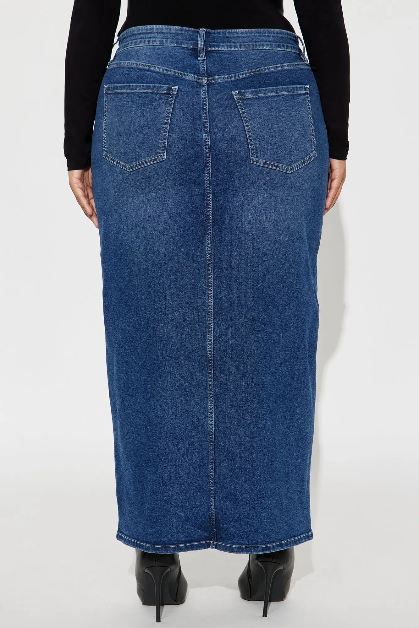 Nicole Denim Maxi Skirt - Dark Wash 