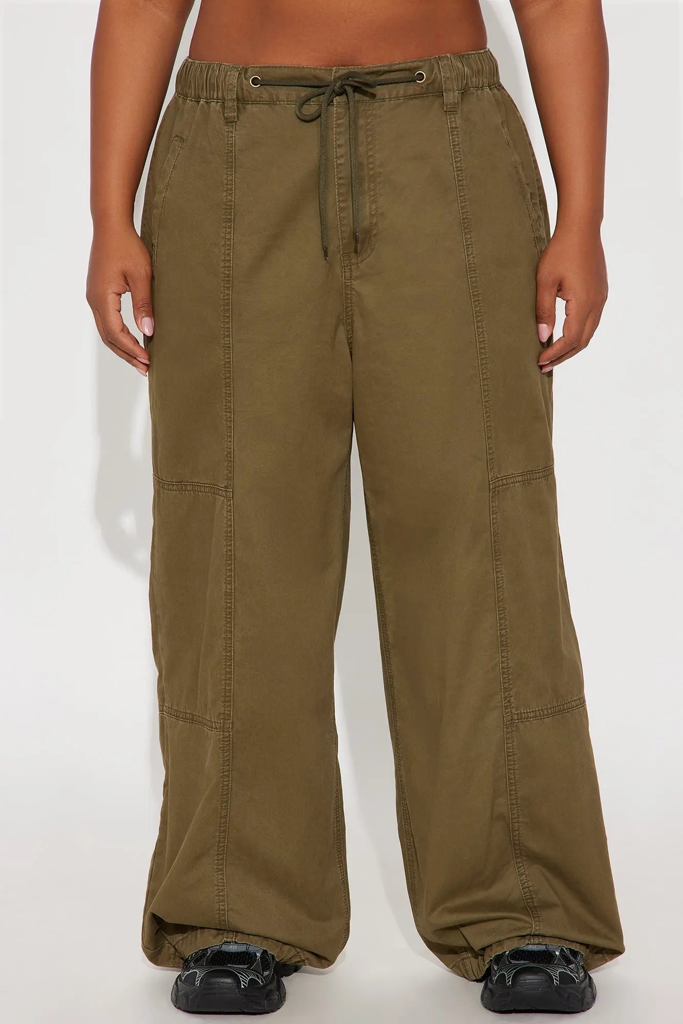 Olivia Wide Leg Jogger - Dark Olive 