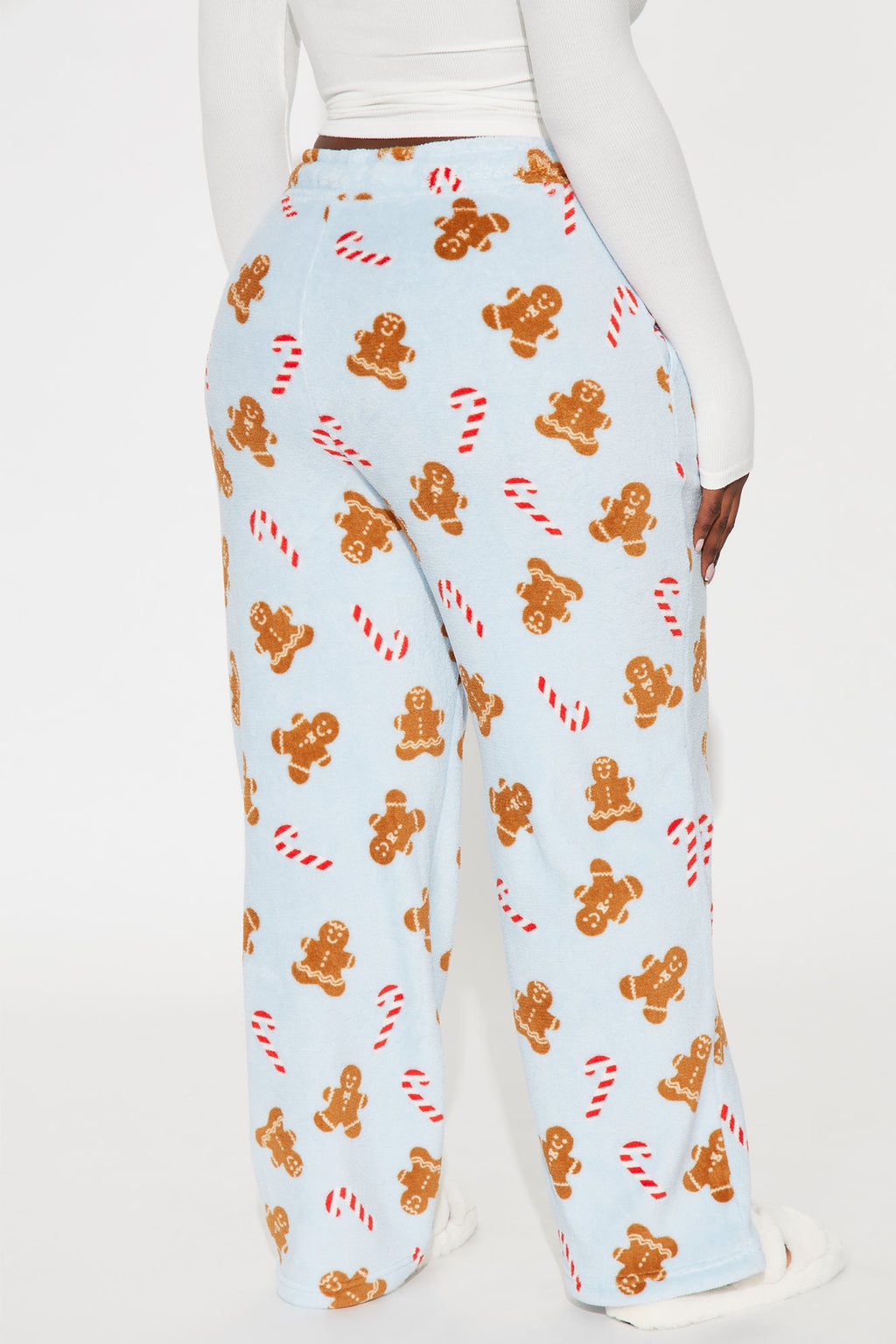 Gingerbread Holiday Plush PJ Pants - Light Blue