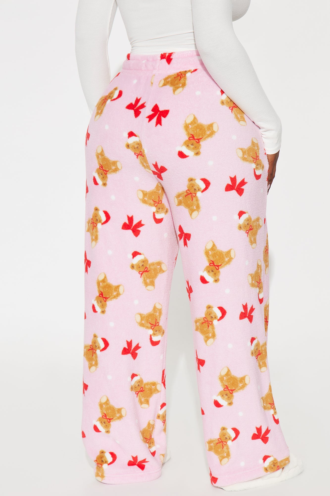 Winter Teddy Bears Plush PJ Pants - Pink/combo