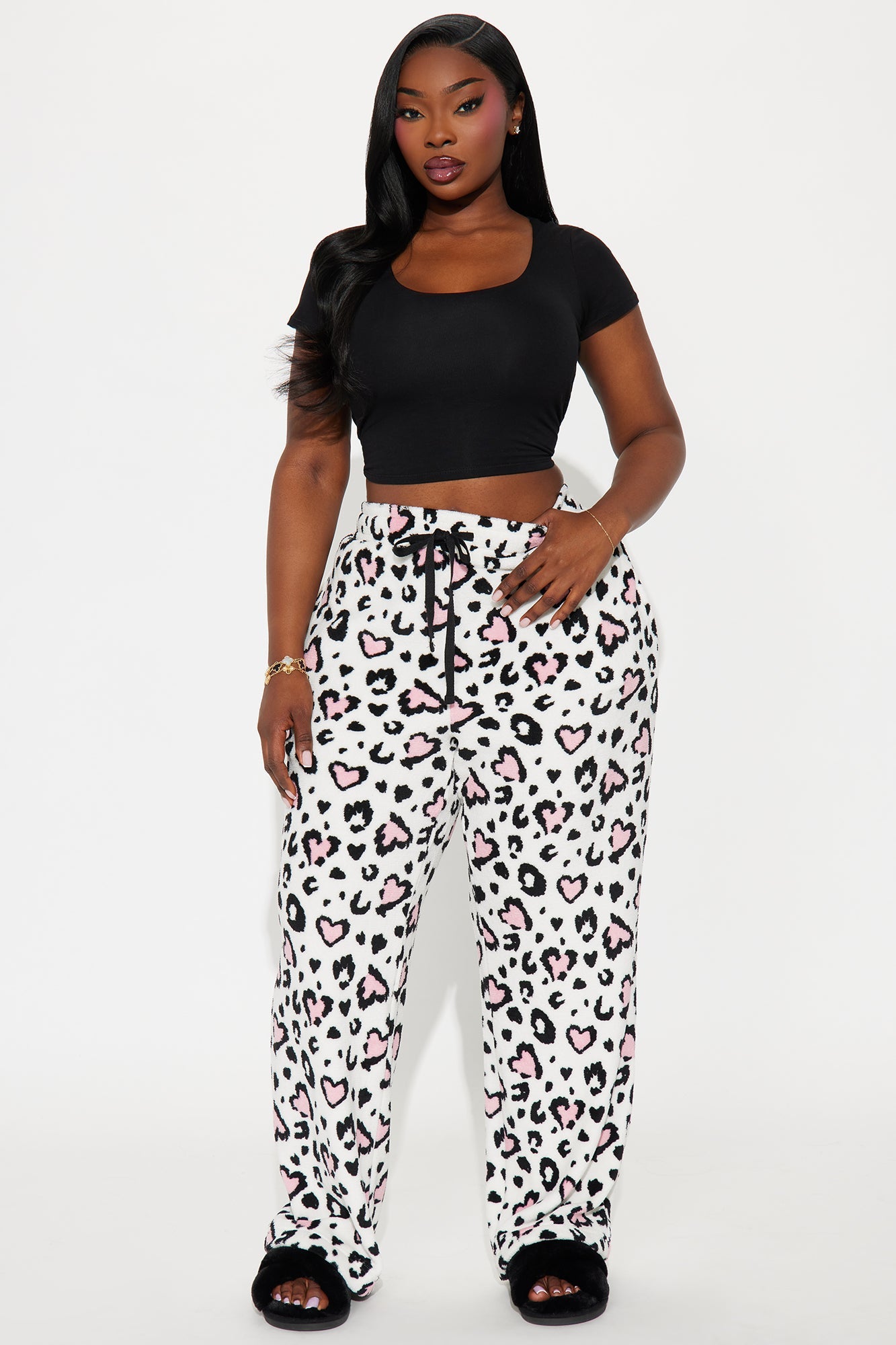 Wild At Heart Plush PJ Pants - Grey/combo