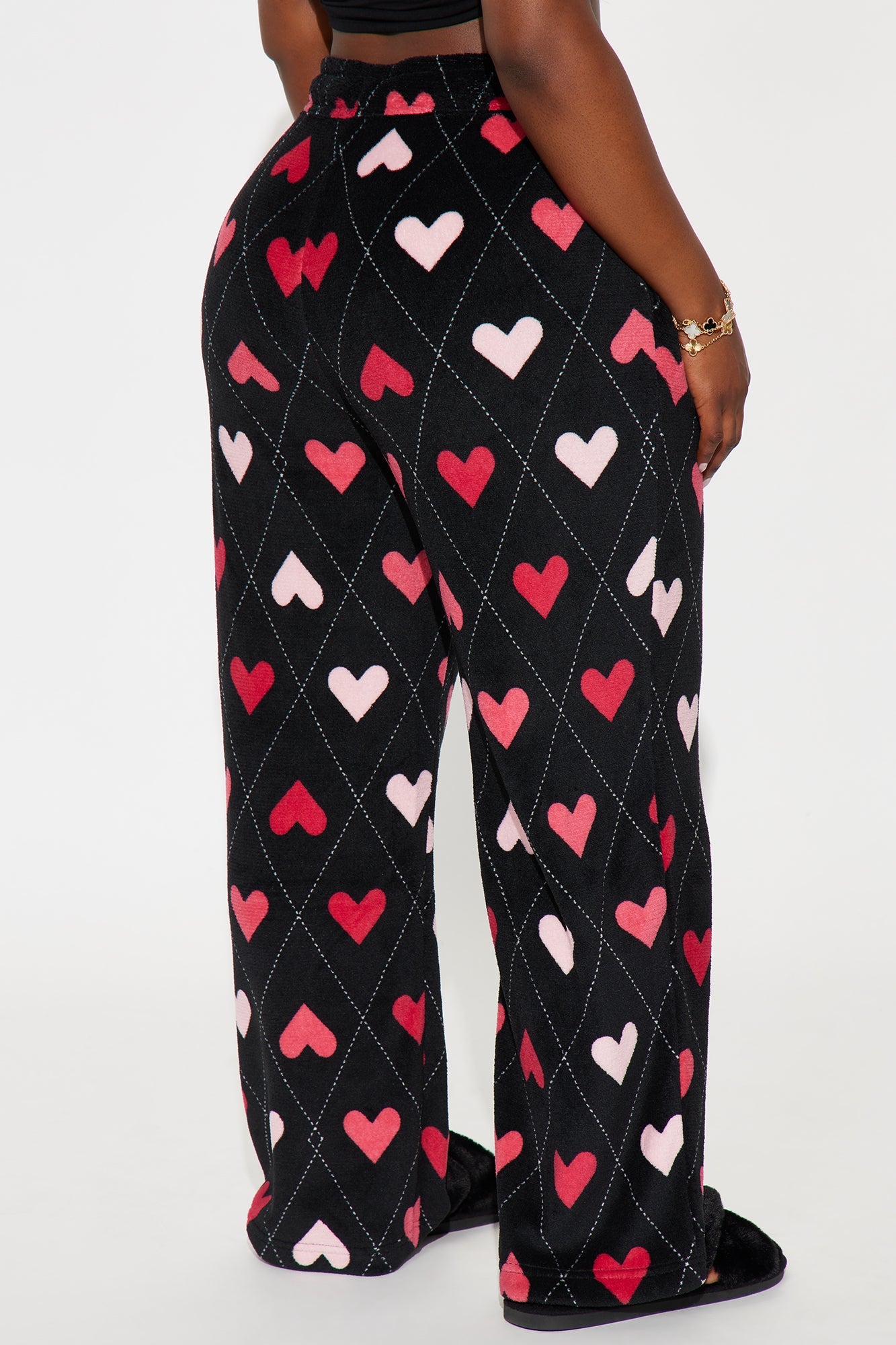 Love Story Plush PJ Pants - Black/Pink