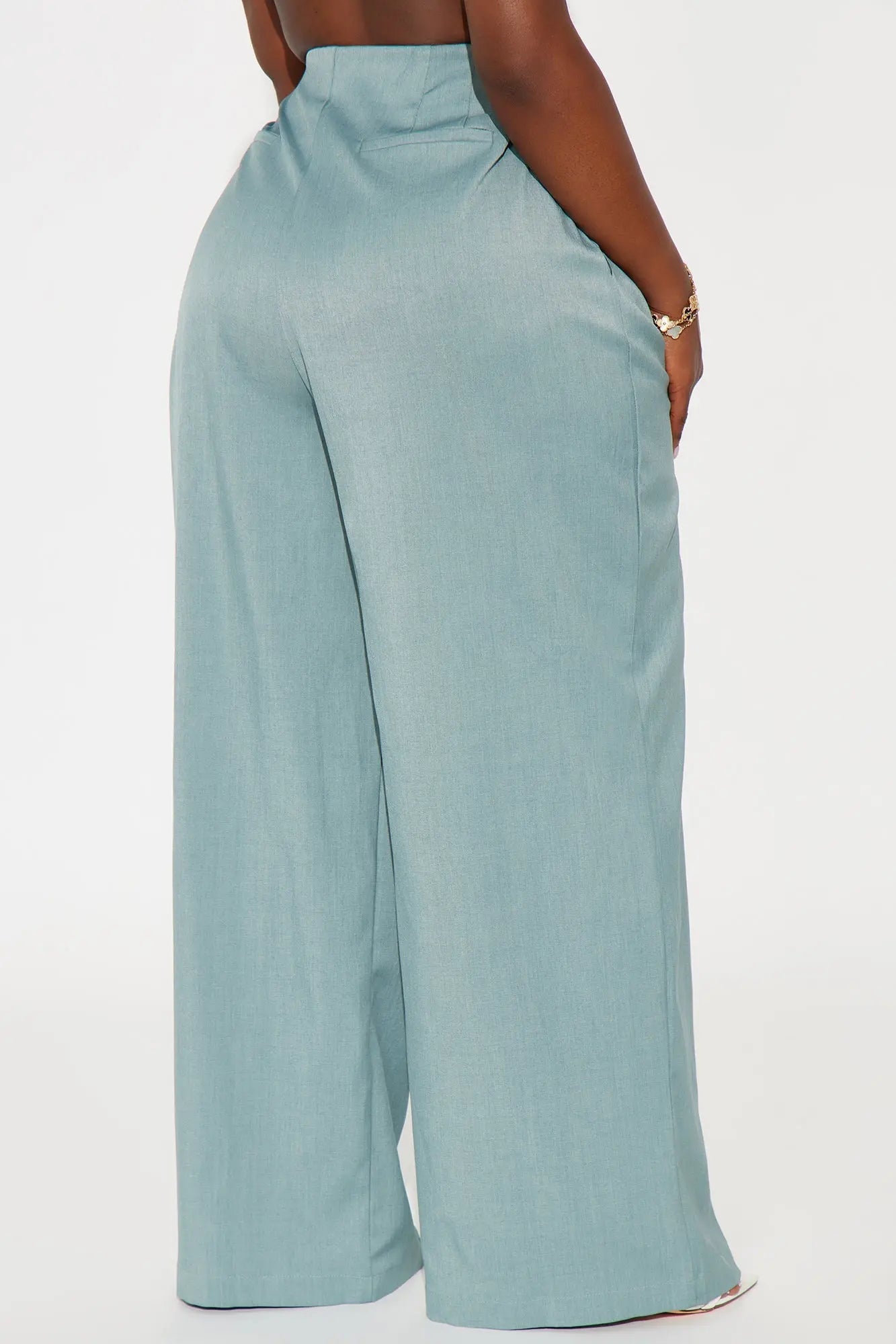 Nicole Wide Leg Trouser Pant 33 - Blue 