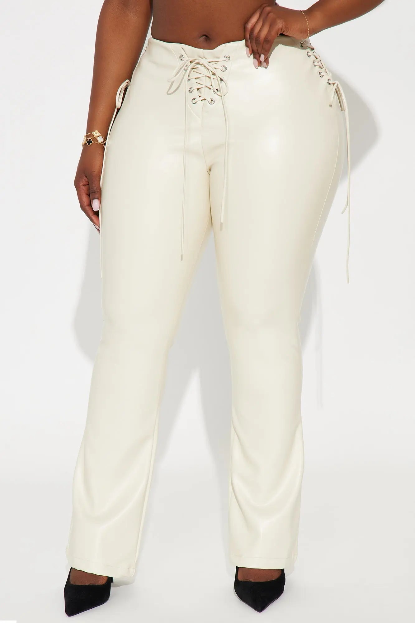 Day N Night Lace Up Flare Pant - Bone 